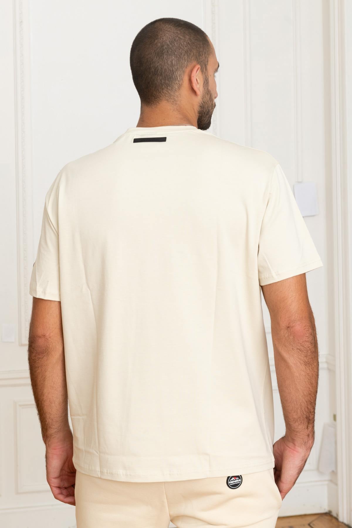 Tee Shirt Homme Helvetica Mountain Pioneers BARWIN CREAM — vue 3