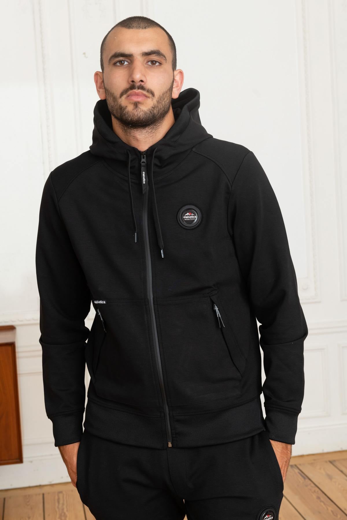 Pull/sweatshirt Homme Helvetica Mountain Pioneers WORTHON BLACK — vue 1