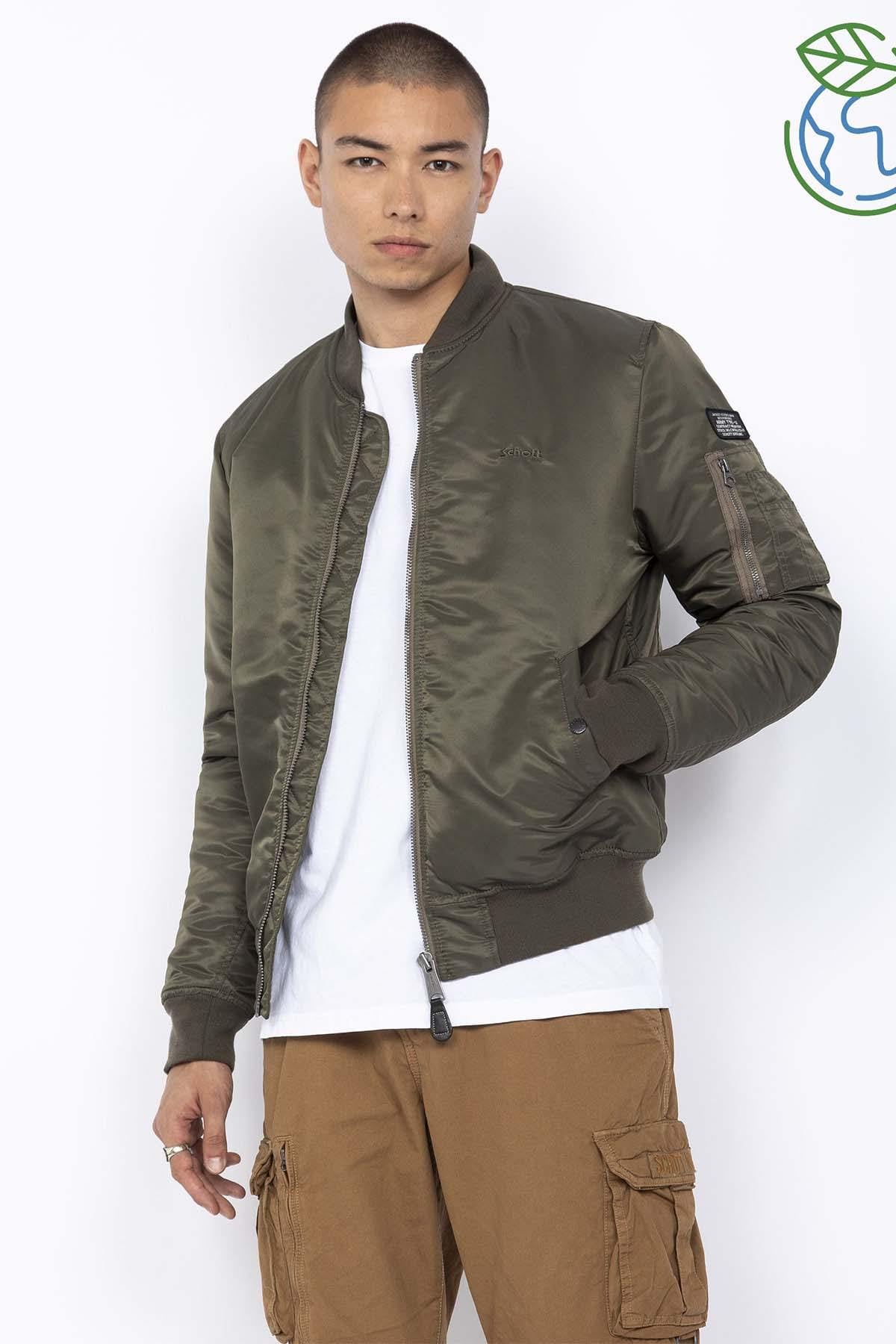 Blouson Homme Schott AIRFORCERS ARMY KAKI — vue 1