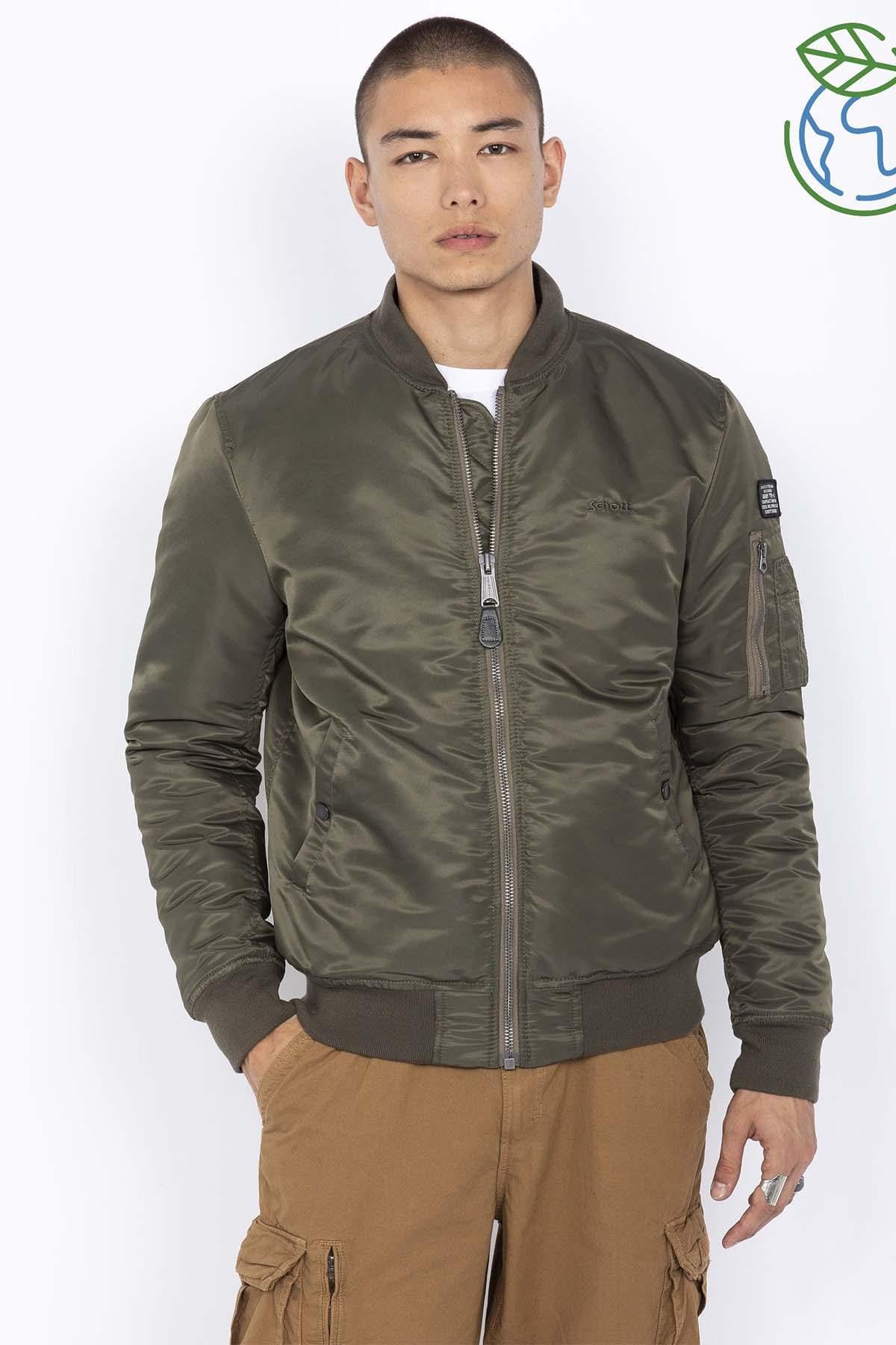 Blouson Homme Schott AIRFORCERS ARMY KAKI — vue 2