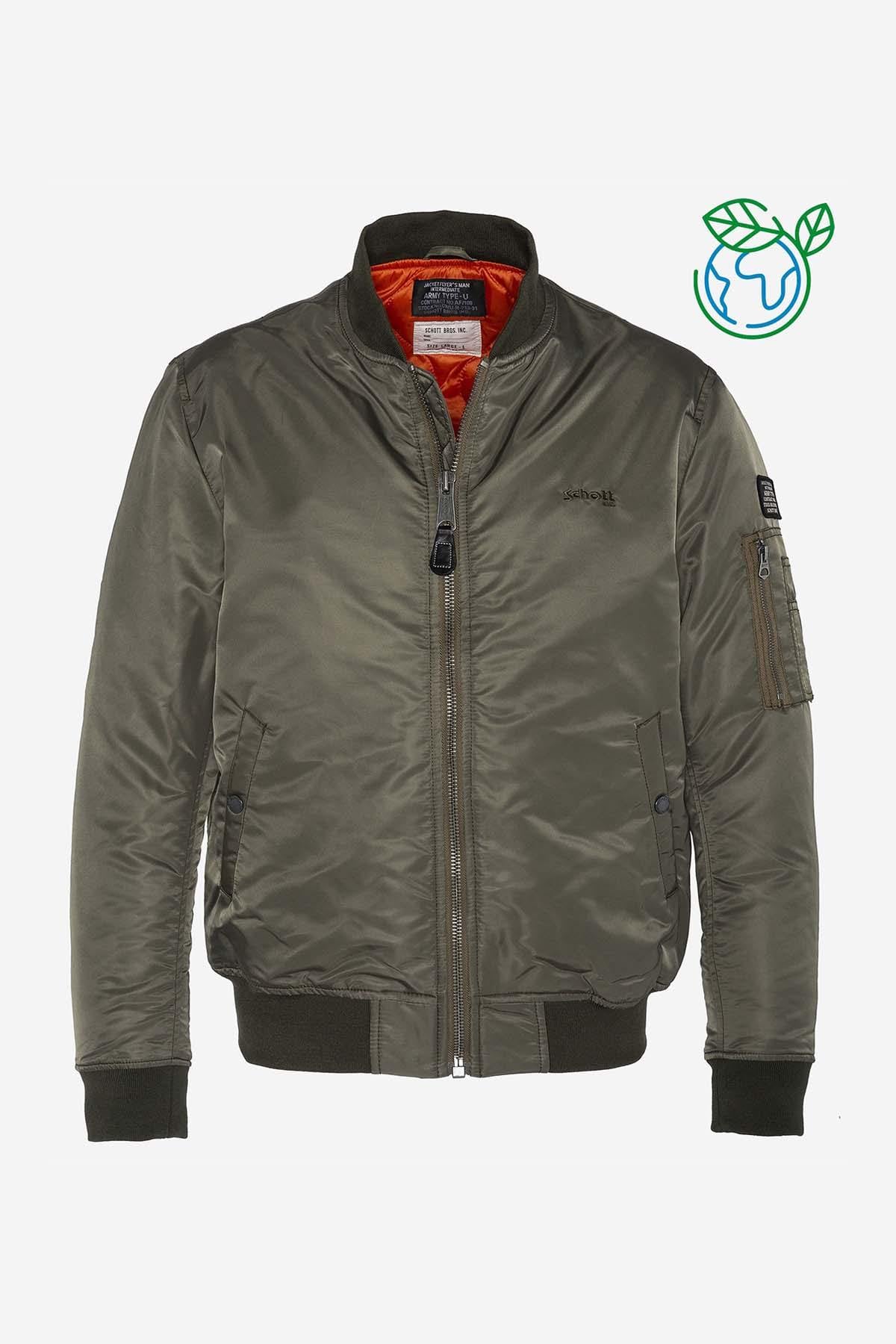 Blouson Homme Schott AIRFORCERS ARMY KAKI — vue 5