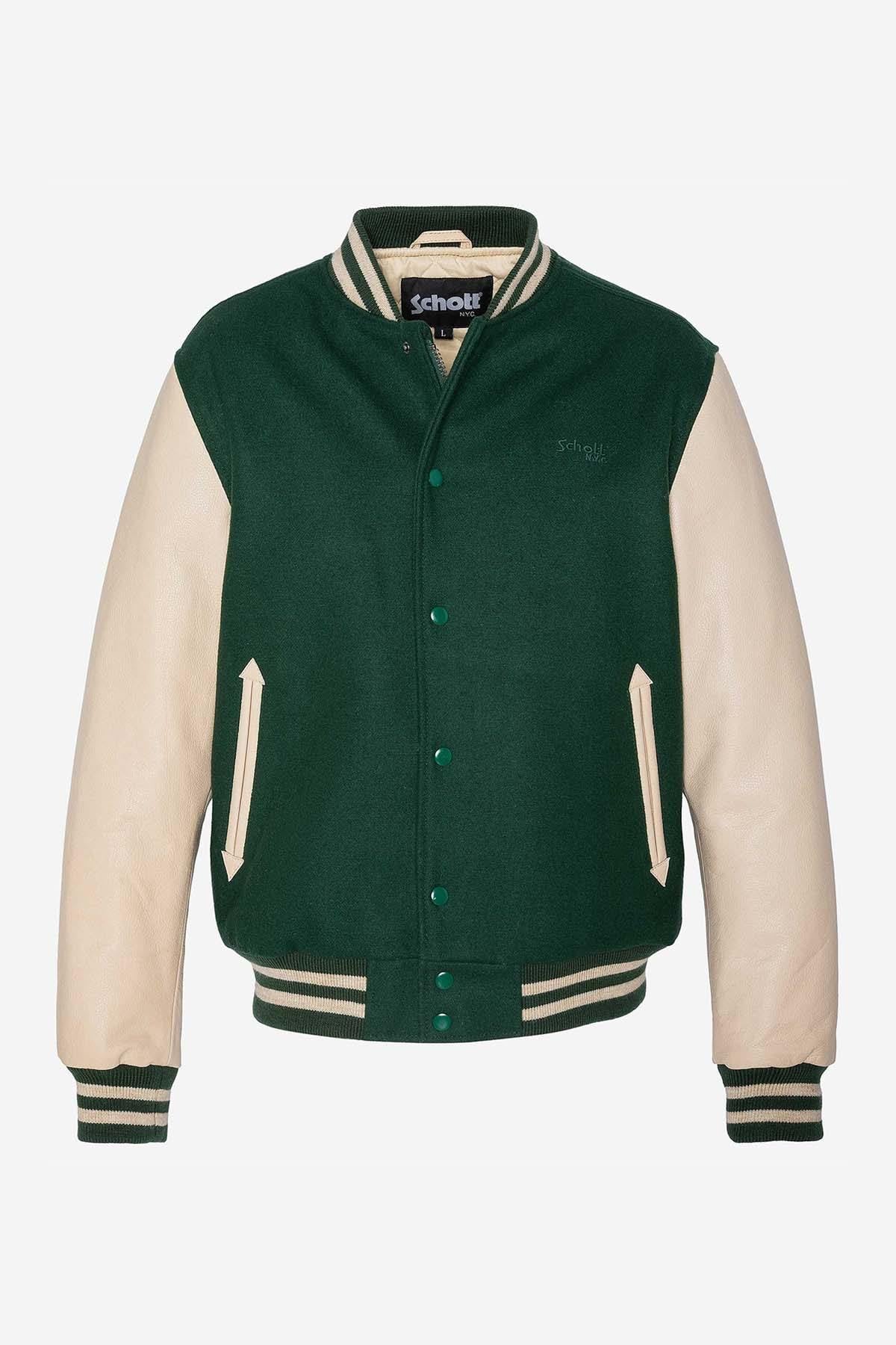 Giacche Uomo Schott LC8705 GREEN/BEIGE — vista 9