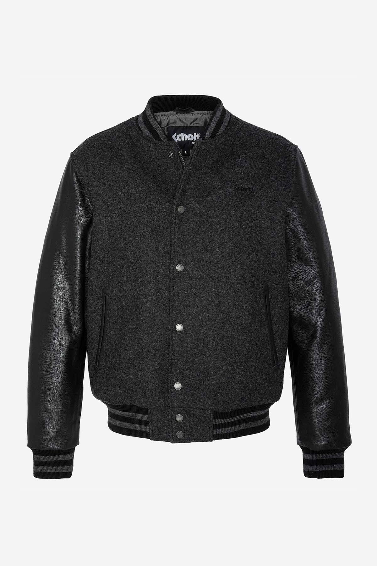 Chaqueta Hombre Schott LC8705 GREY/BLACK  — vista 5
