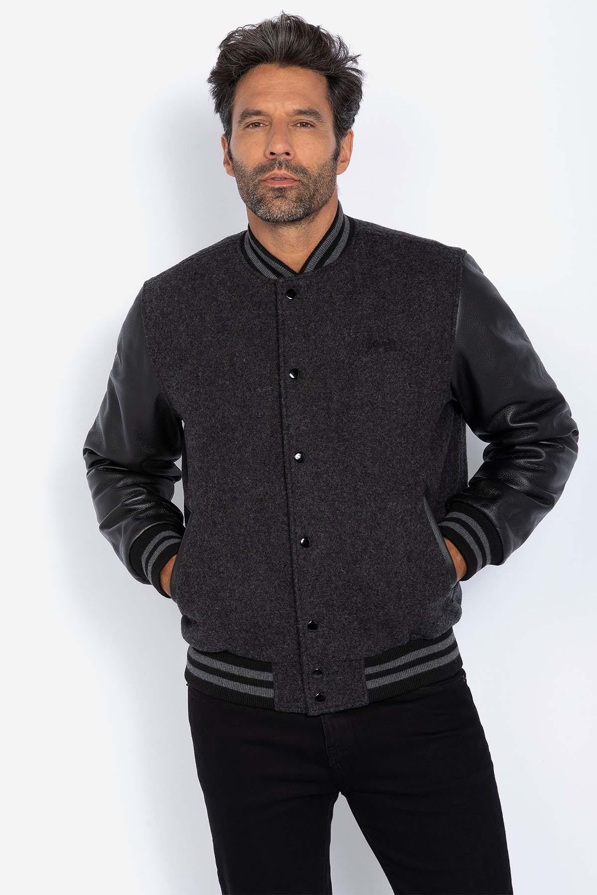 Chaqueta Hombre Schott LC8705 GREY/BLACK  — vista 1