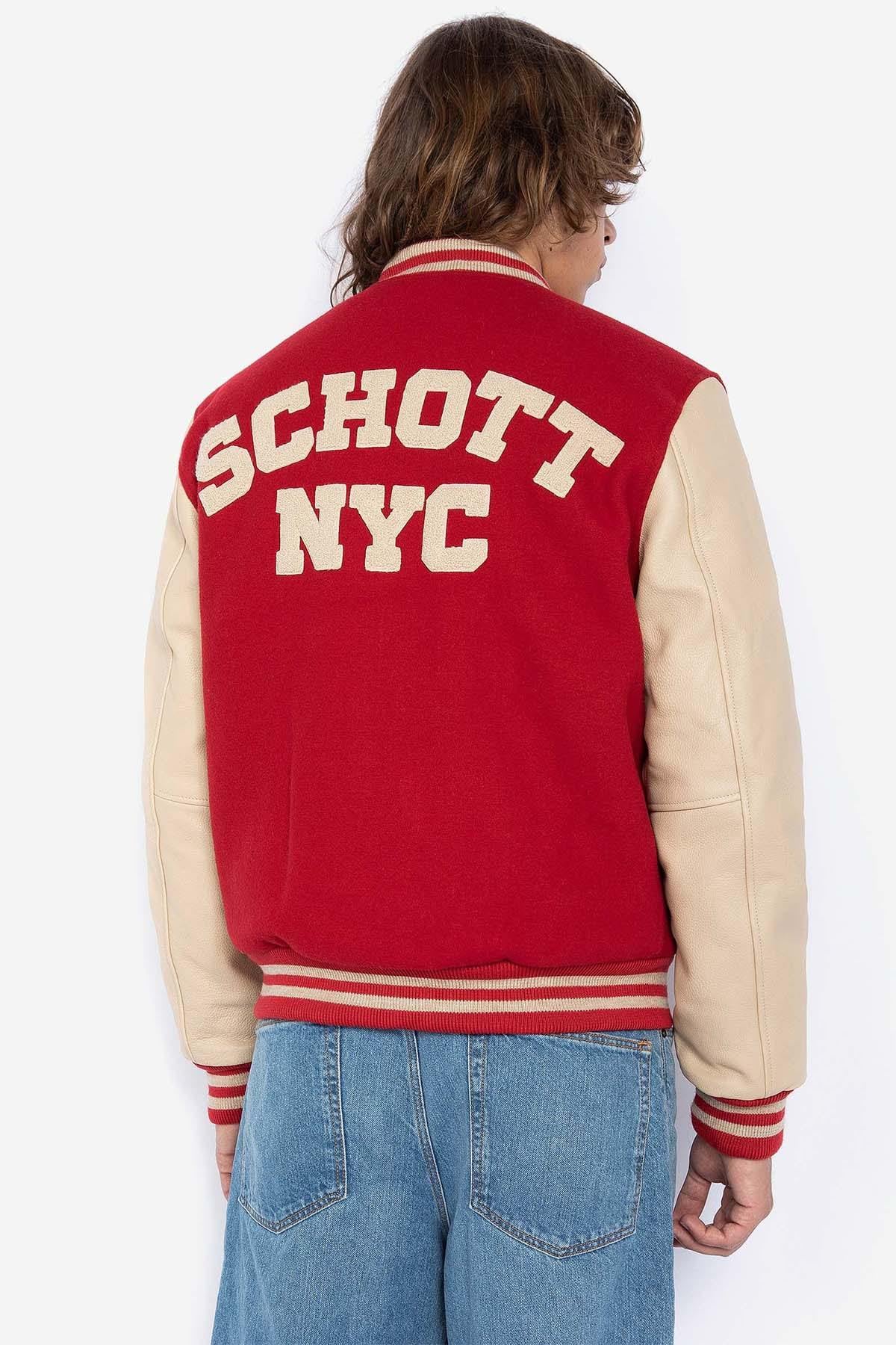 Blouson Homme Schott LC8705 RED/BEIGE  — vue 3