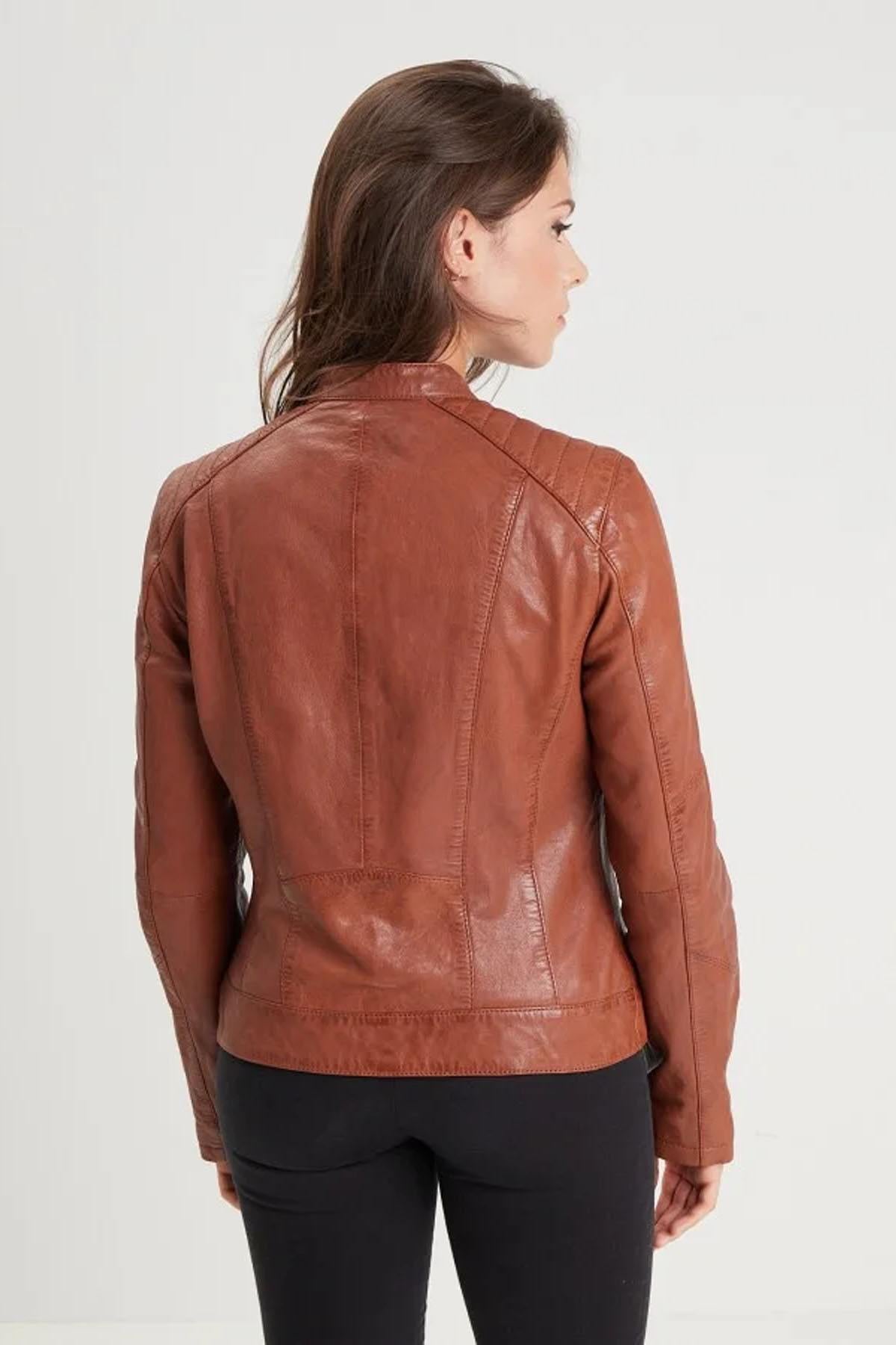 Giacche Donna Rose Garden JODYTA LAMB VITA COGNAC — vista 3