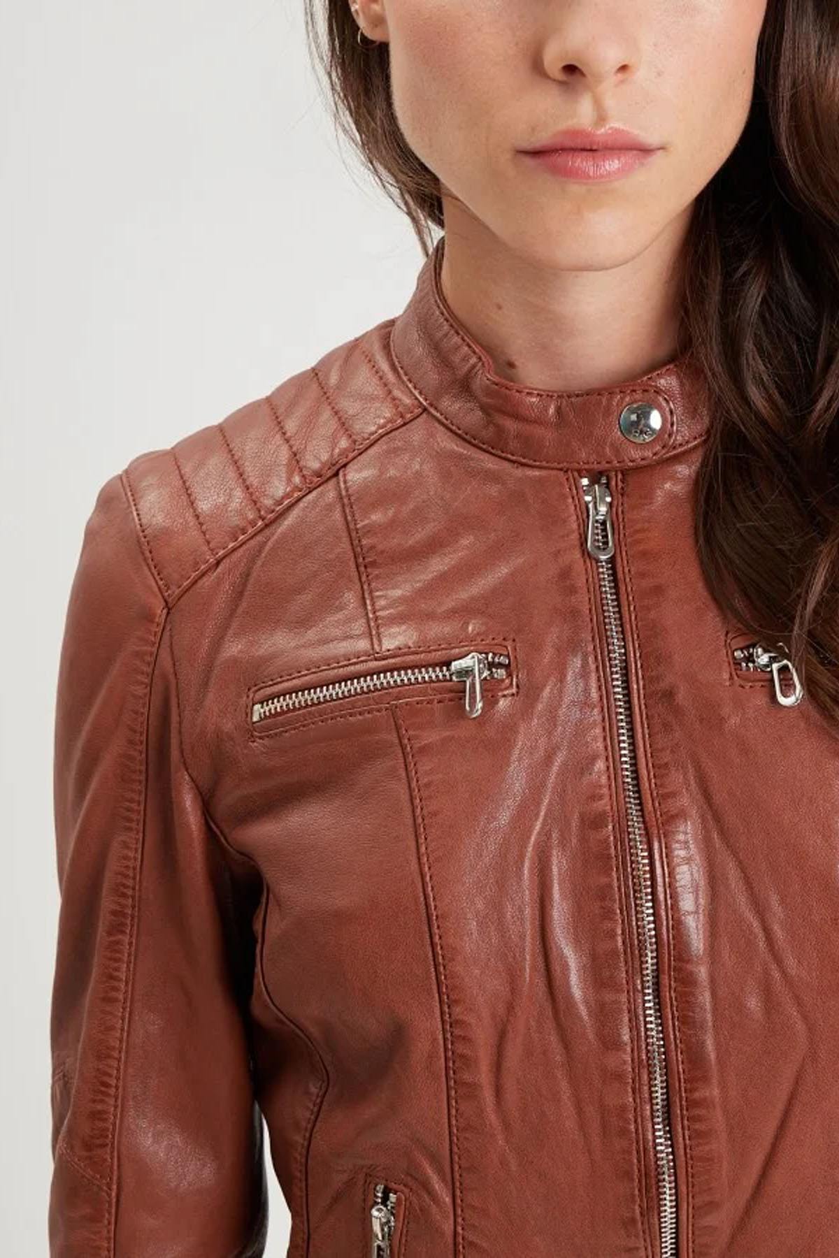 Giacche Donna Rose Garden JODYTA LAMB VITA COGNAC — vista 4