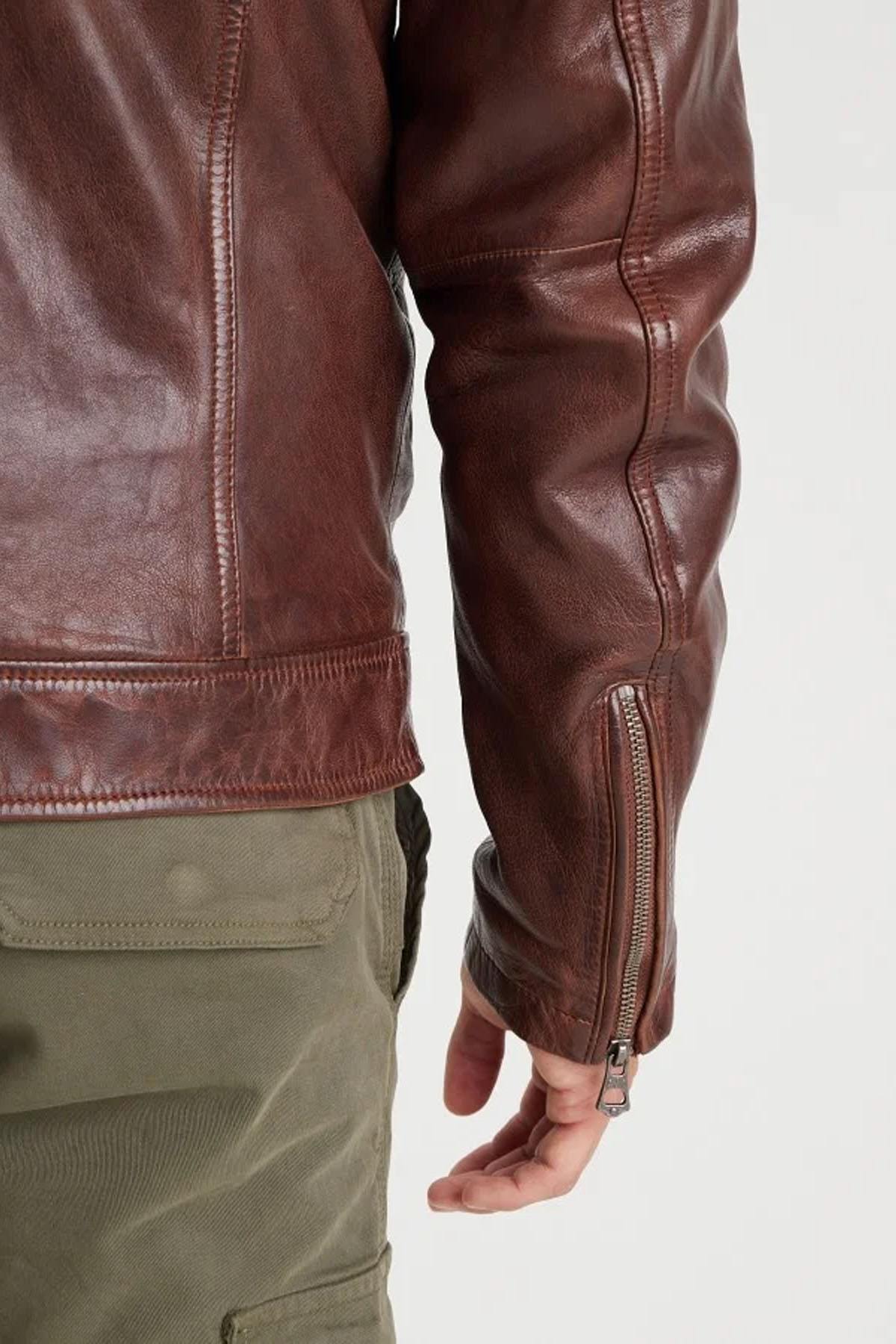 Giacche Uomo Daytona PLATON FAKE FUR LAMB PAOLO DARK COGNAC — vista 6