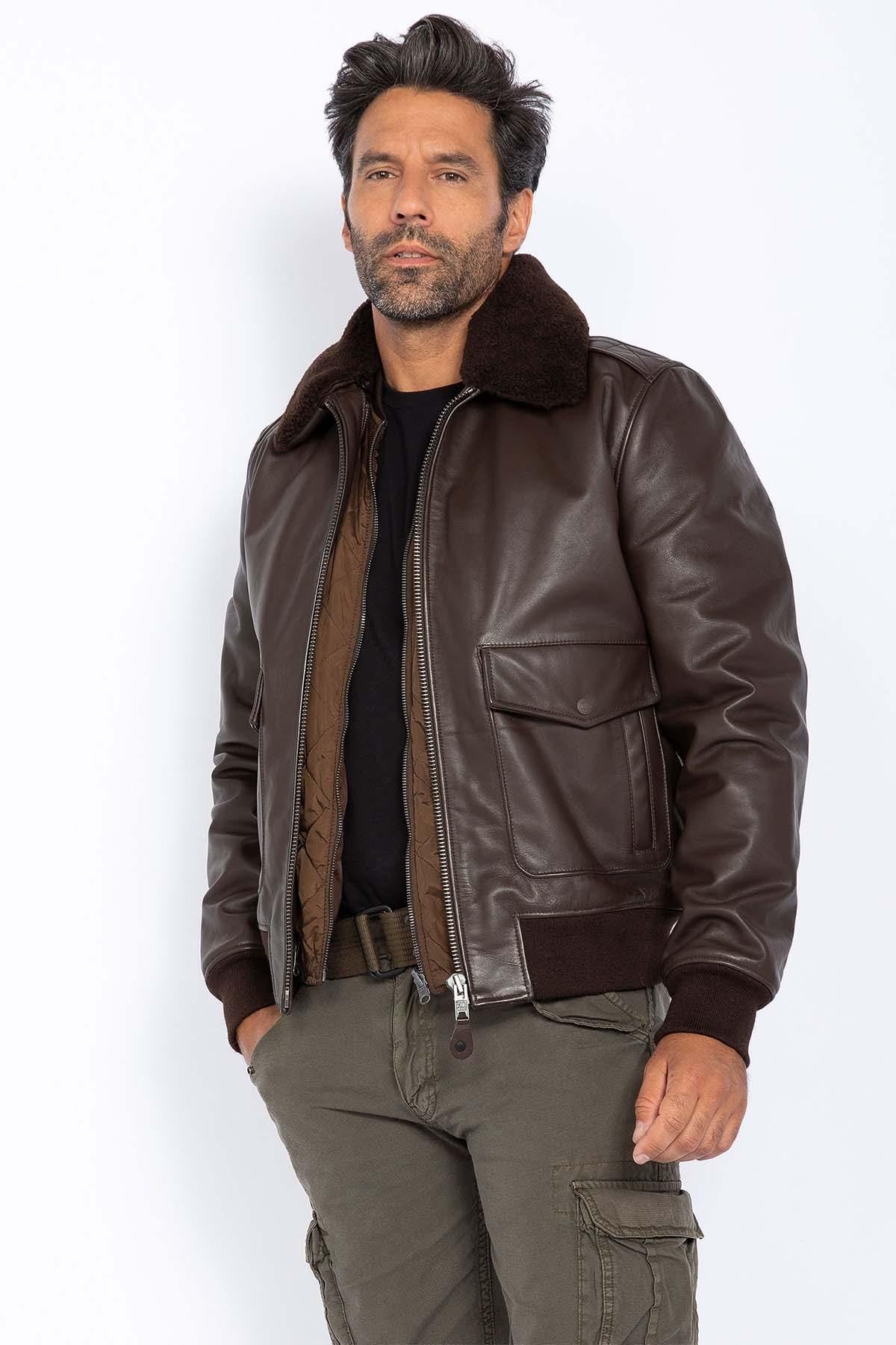 Herren Jacke Schott LCFLYW22 BROWN — Ansicht 1