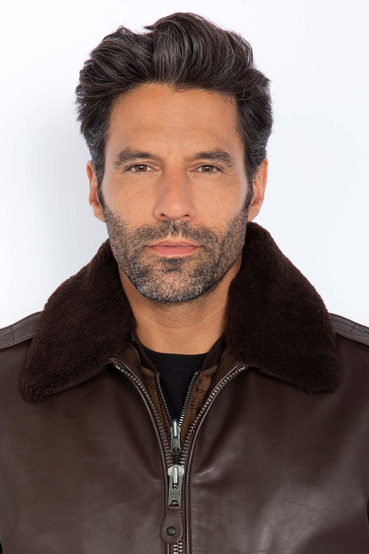 Herren Jacke Schott LCFLYW22 BROWN — Ansicht 4