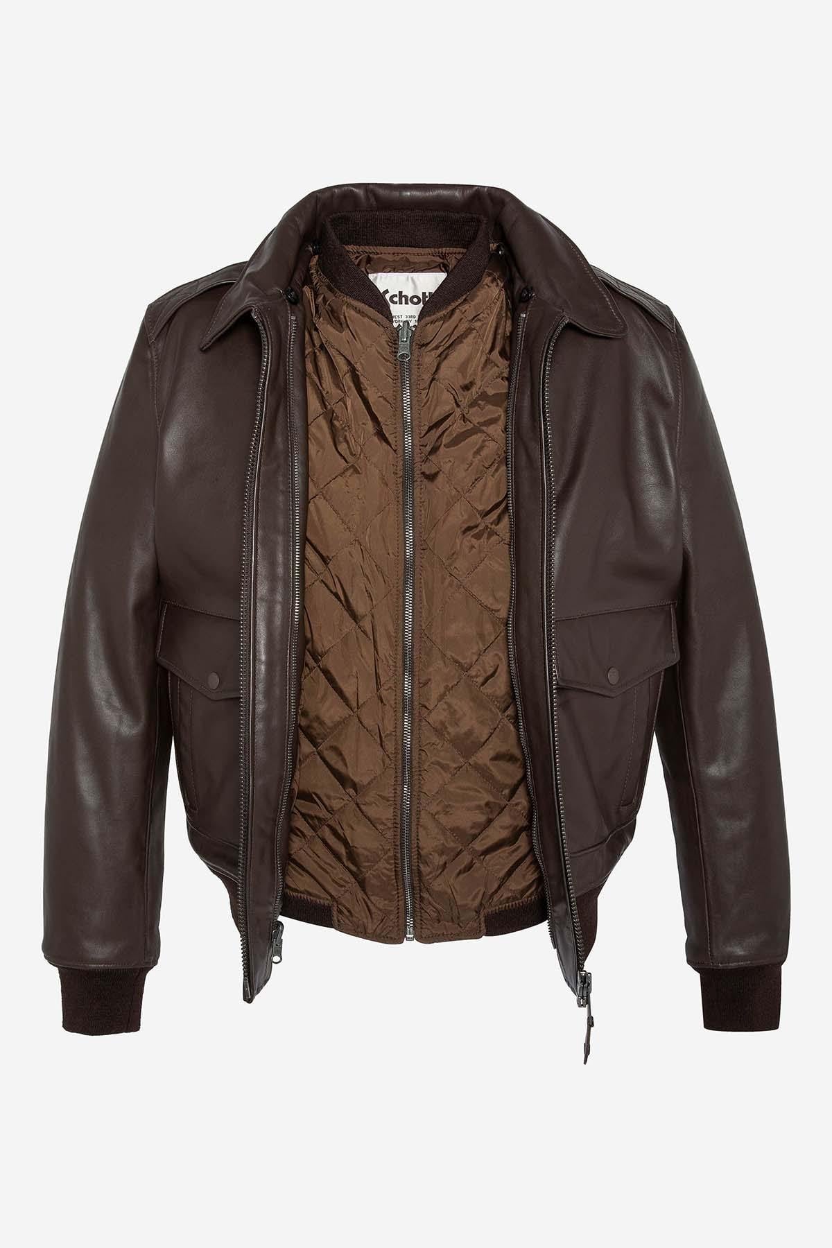 Herren Jacke Schott LCFLYW22 BROWN — Ansicht 5