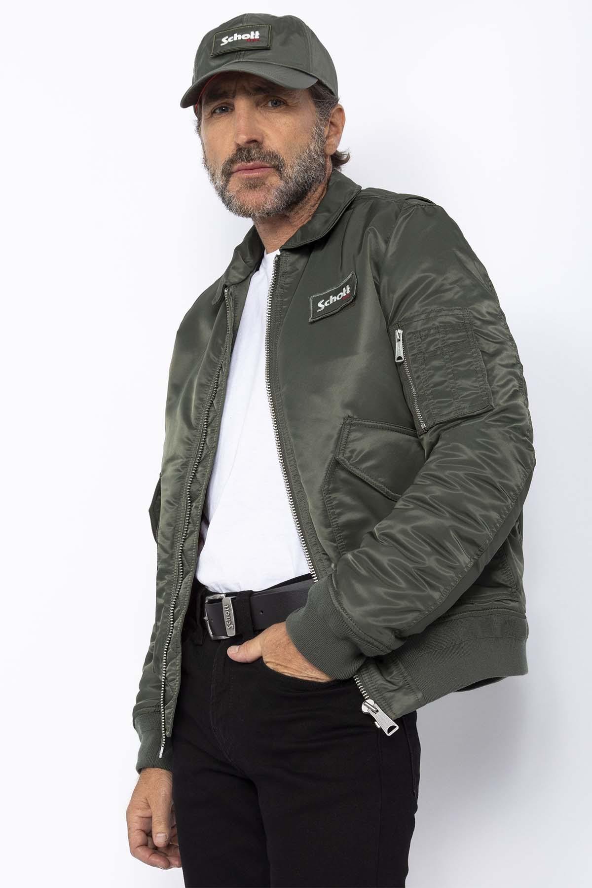 Blouson Homme Schott 210100RS SAGE KAKI — vue 3