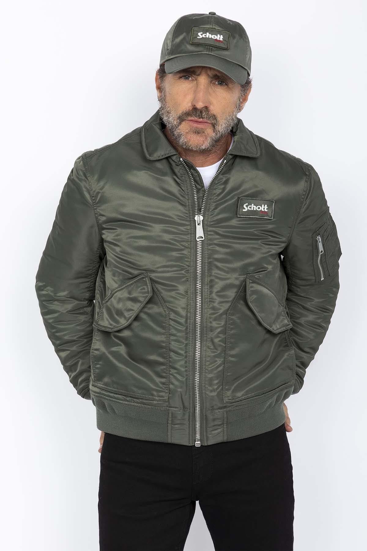 Blouson Homme Schott 210100RS SAGE KAKI — vue 1