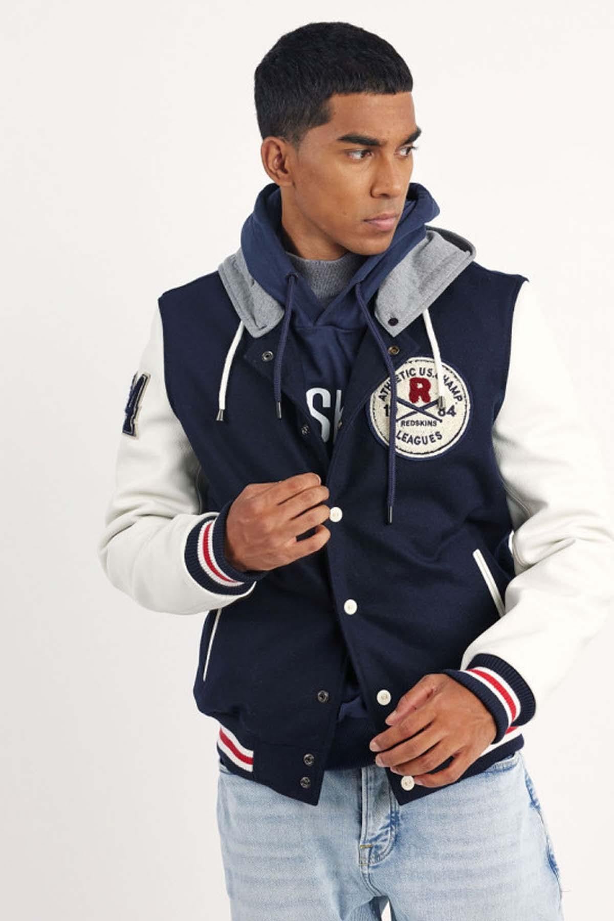 Giacche Uomo Redskins DUNK HATCH DARK NAVY/WHITE — vista 1