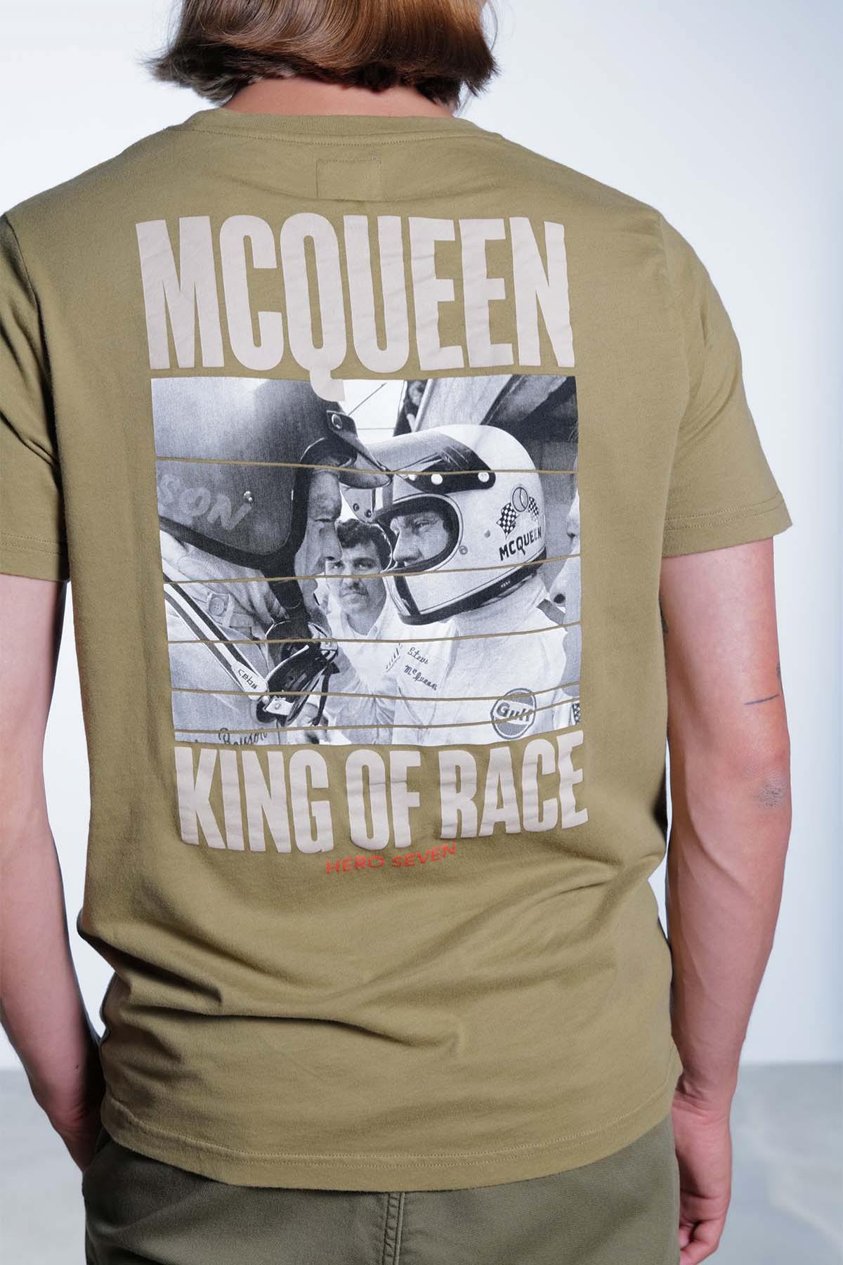 Tee Shirt Homme Steve Mcqueen FACE TO FACE PRESSED OLIV H22106 — vue 1