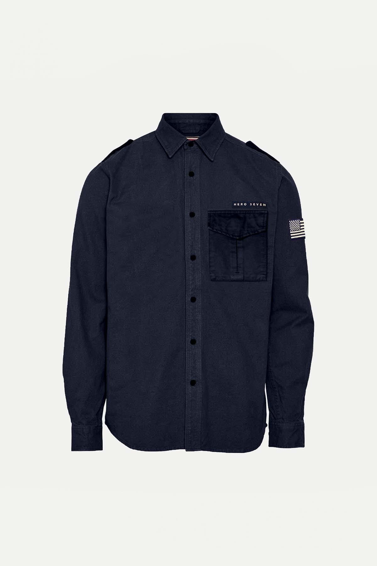 Camicia Uomo Hero Seven SMQ SHIRT DARK BLUE — vista 6