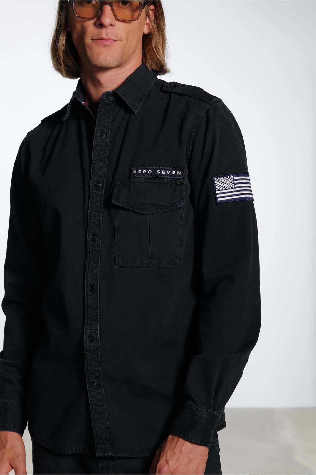 Camicia Uomo Hero Seven SMQ SHIRT DARK BLUE — vista 1
