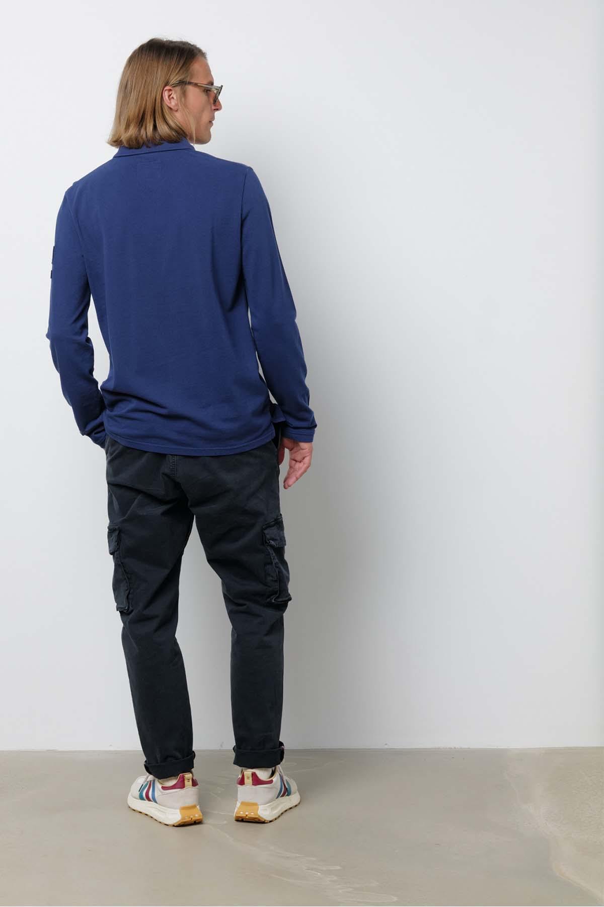 Polo Uomo Steve Mcqueen CHAIN POLO LS DARK BLUE — vista 3
