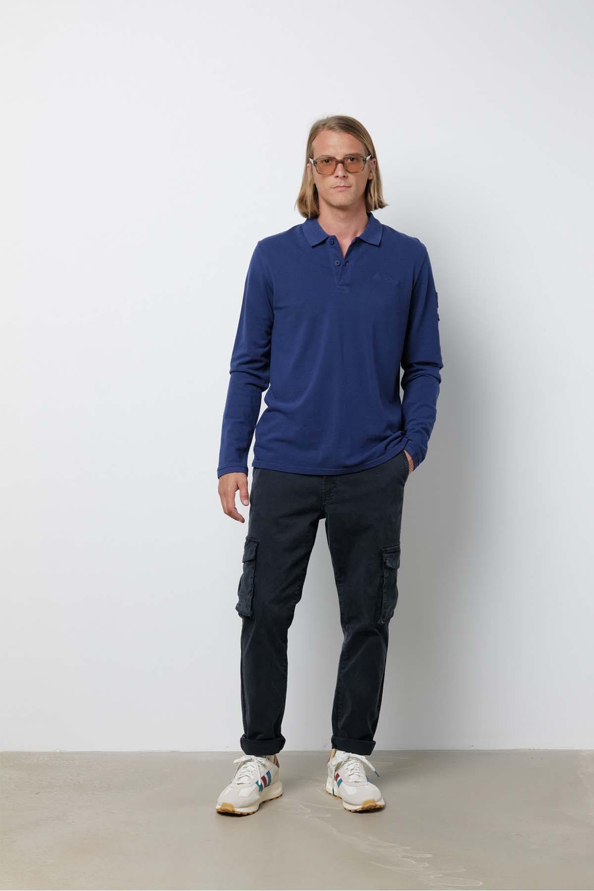 Polo Uomo Steve Mcqueen CHAIN POLO LS DARK BLUE — vista 4
