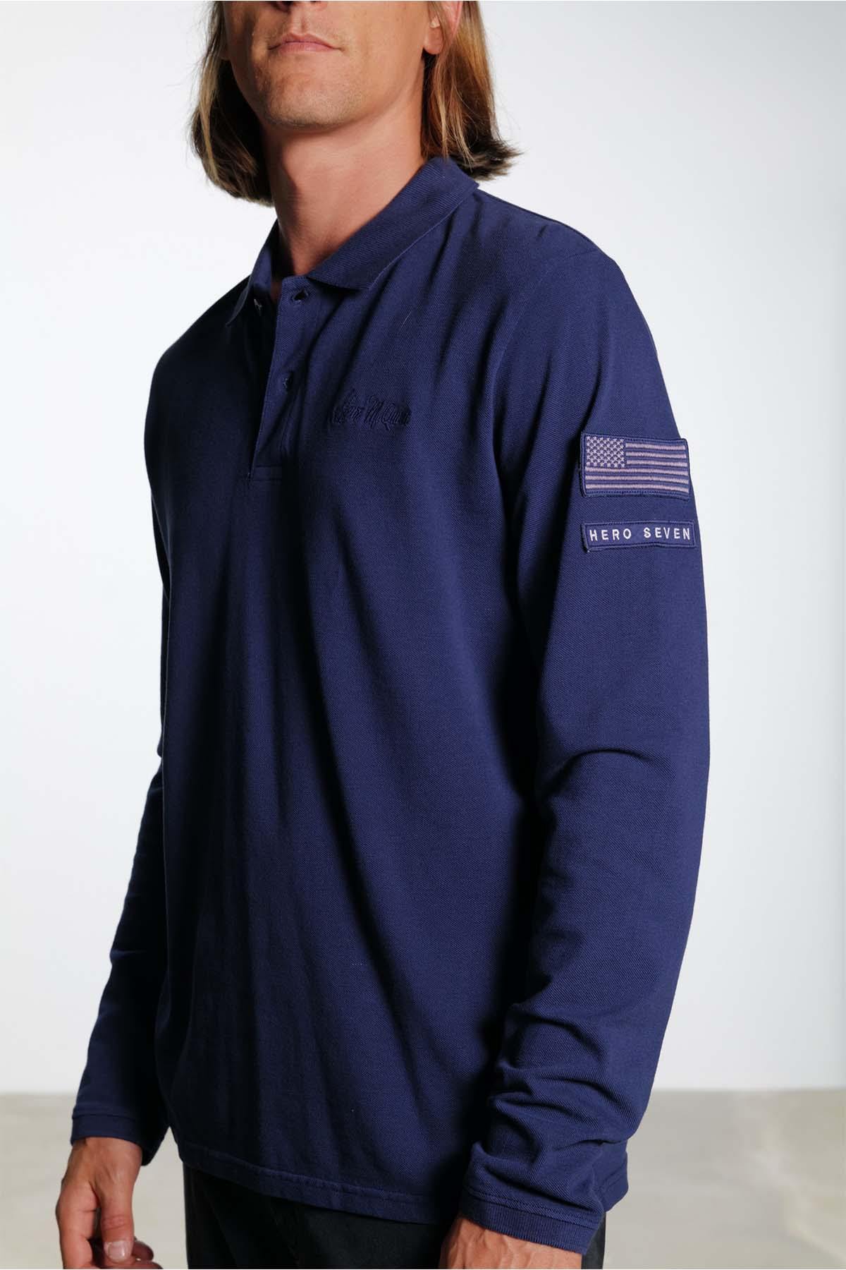 Polo Uomo Steve Mcqueen CHAIN POLO LS DARK BLUE — vista 2