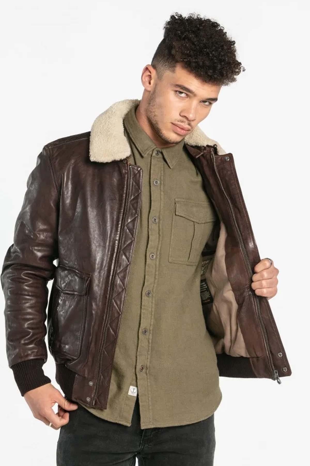 Chaqueta Hombre Daytona CORSAIR FUR SHEEP PETROL BROWN — vista 2