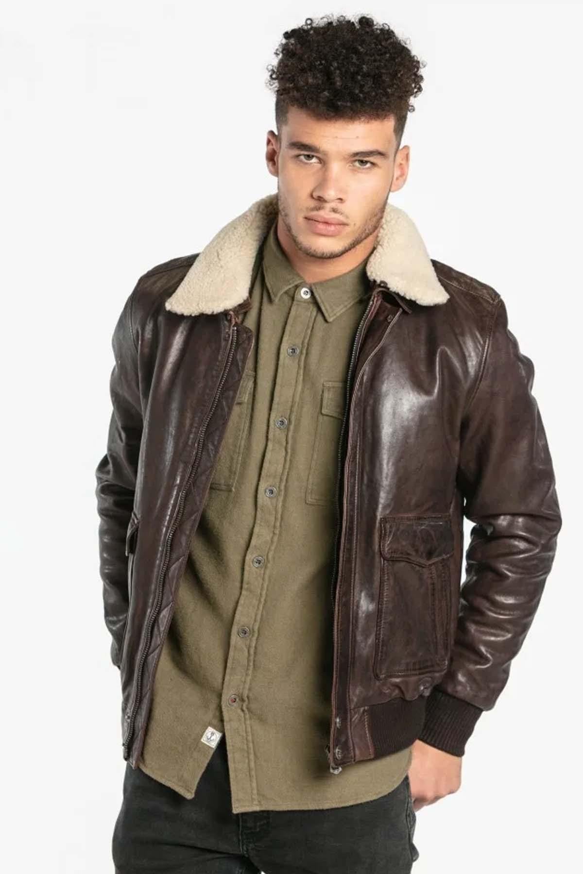Chaqueta Hombre Daytona CORSAIR FUR SHEEP PETROL BROWN — vista 3