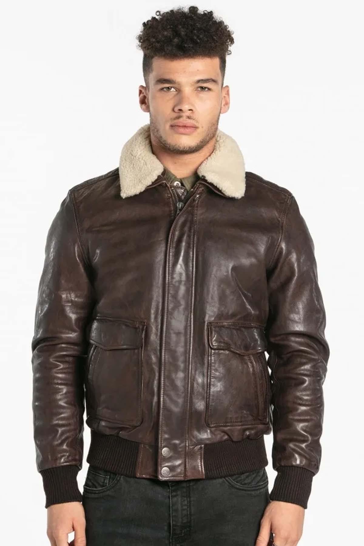 Chaqueta Hombre Daytona CORSAIR FUR SHEEP PETROL BROWN — vista 1