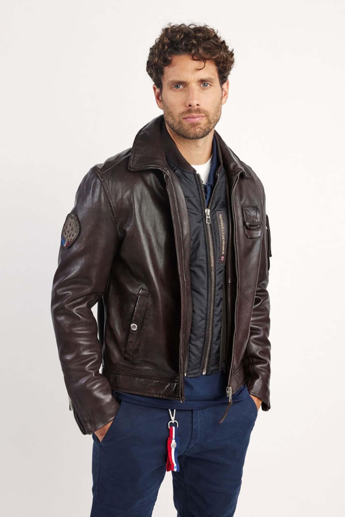 Herren Jacke Patrouille De France JAEGGER ALPHA BROWN — Ansicht 1