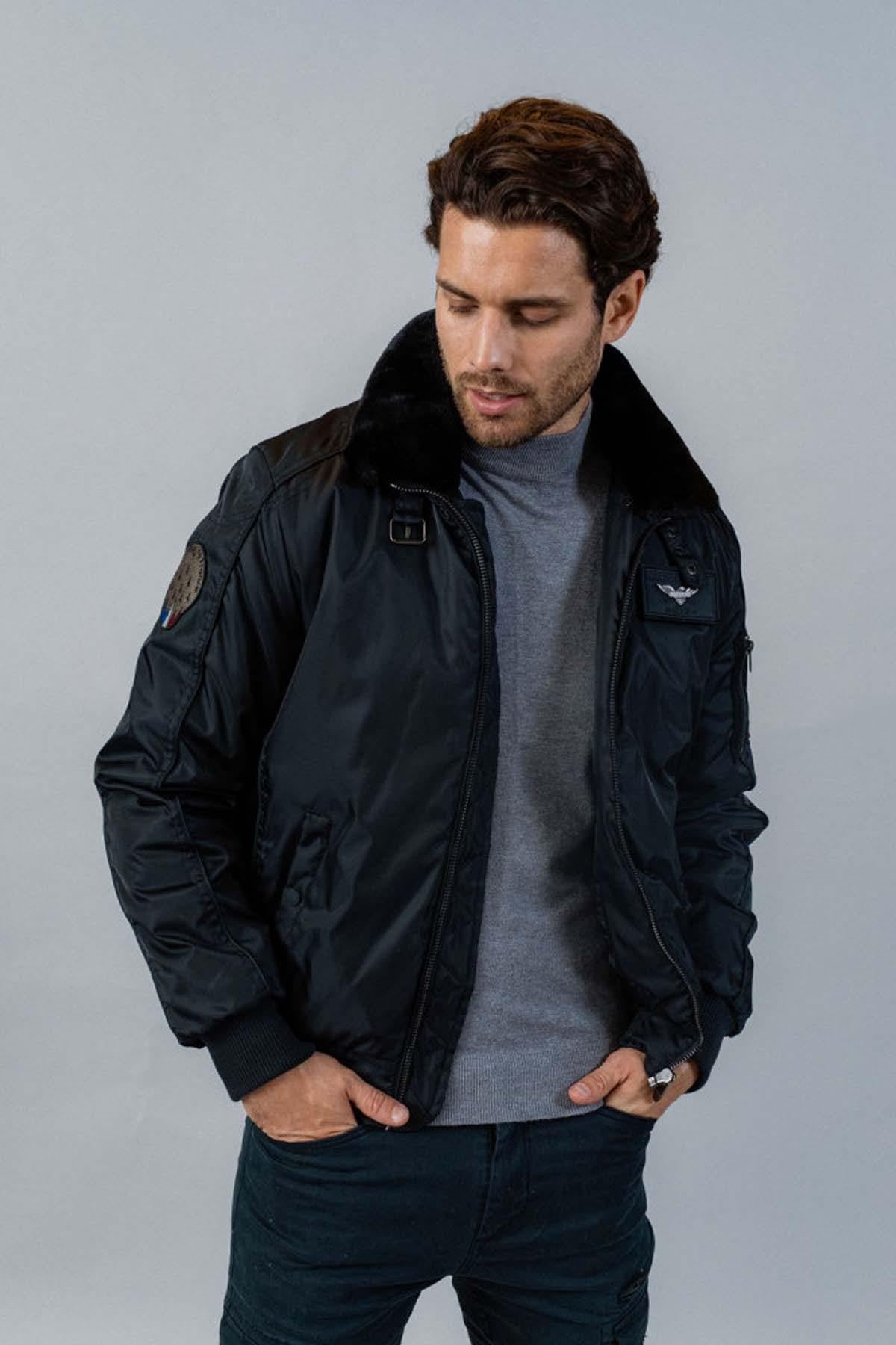 Chaqueta Hombre Patrouille De France HURRICAN FIGHTER NAVY BLUE — vista 1