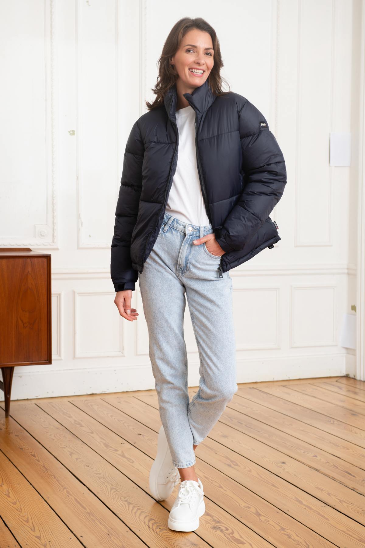 Chaqueta Mujeres Schott BELSTARWRS NAVY — vista 2
