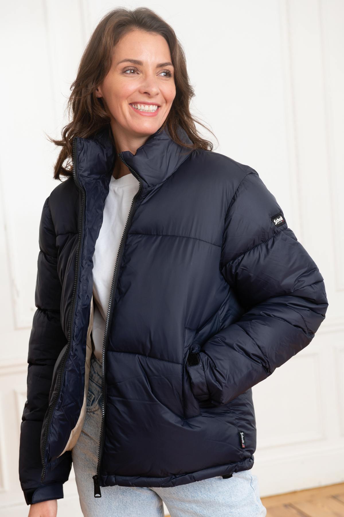 Chaqueta Mujeres Schott BELSTARWRS NAVY — vista 1