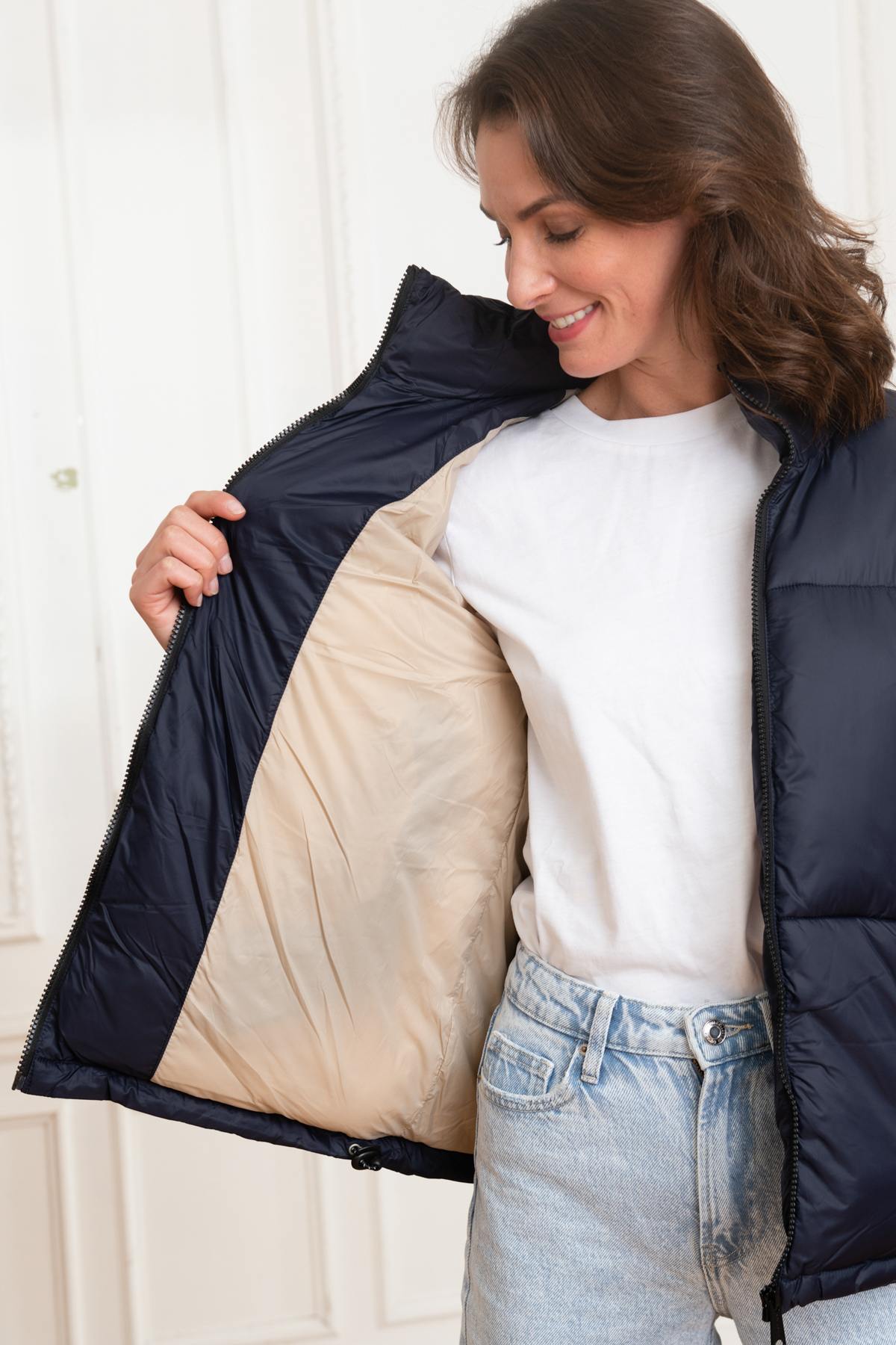 Chaqueta Mujeres Schott BELSTARWRS NAVY — vista 3