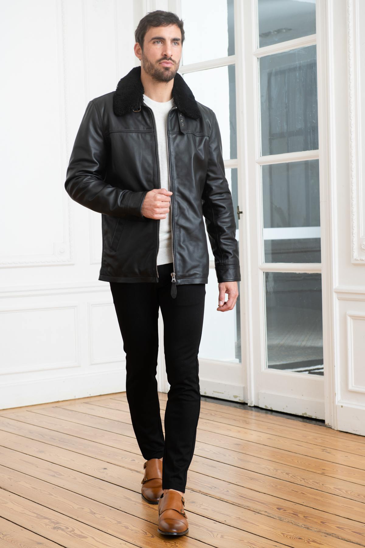 Herren Mantel Schott LCMAINE BLACK — Ansicht 2