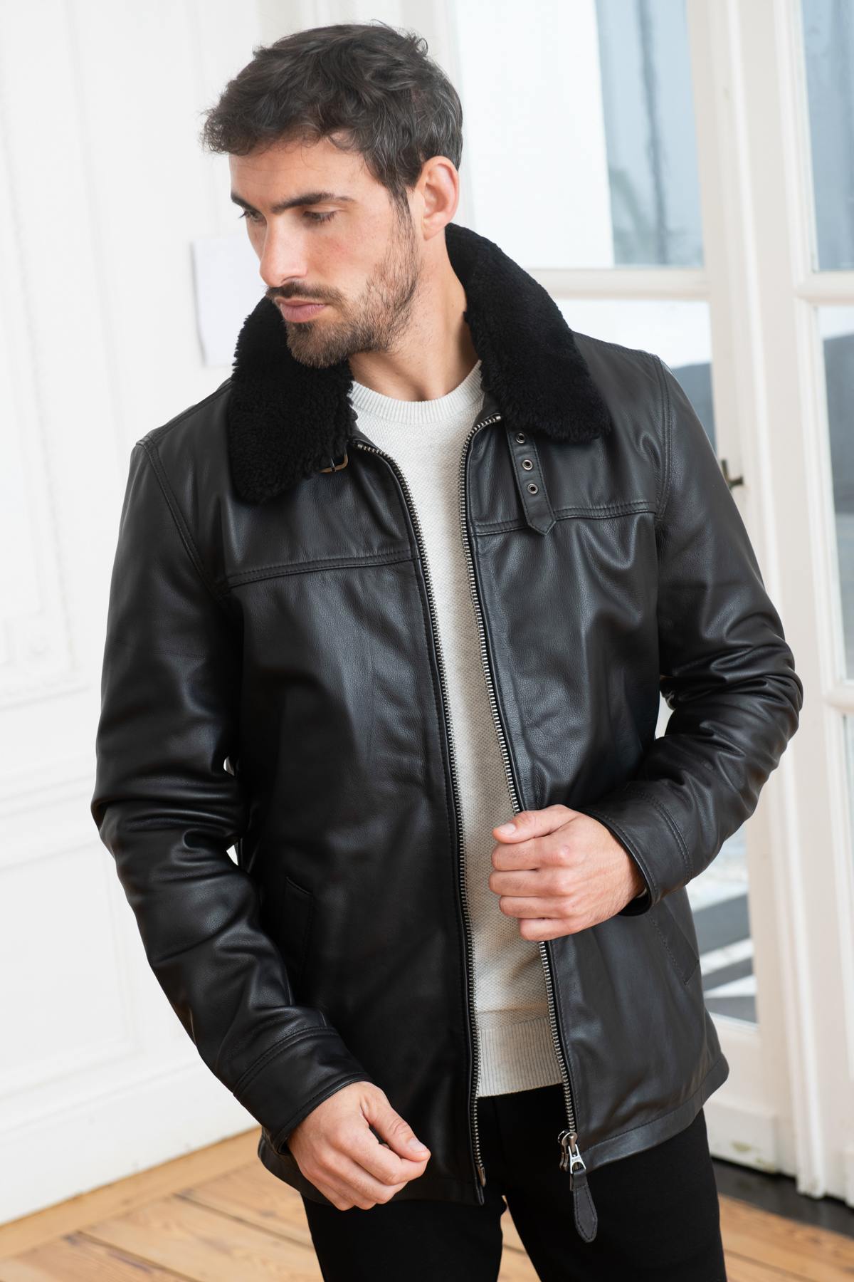 Herren Mantel Schott LCMAINE BLACK — Ansicht 1