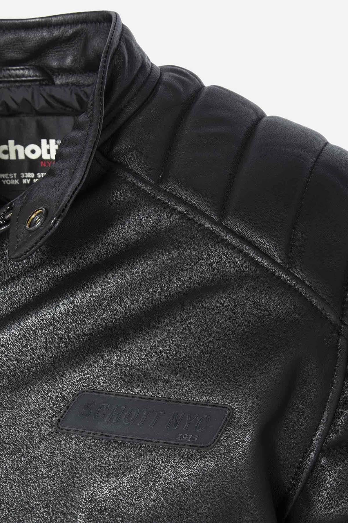 Giacche Uomo Schott LCBIKERQTBD BLACK — vista 10