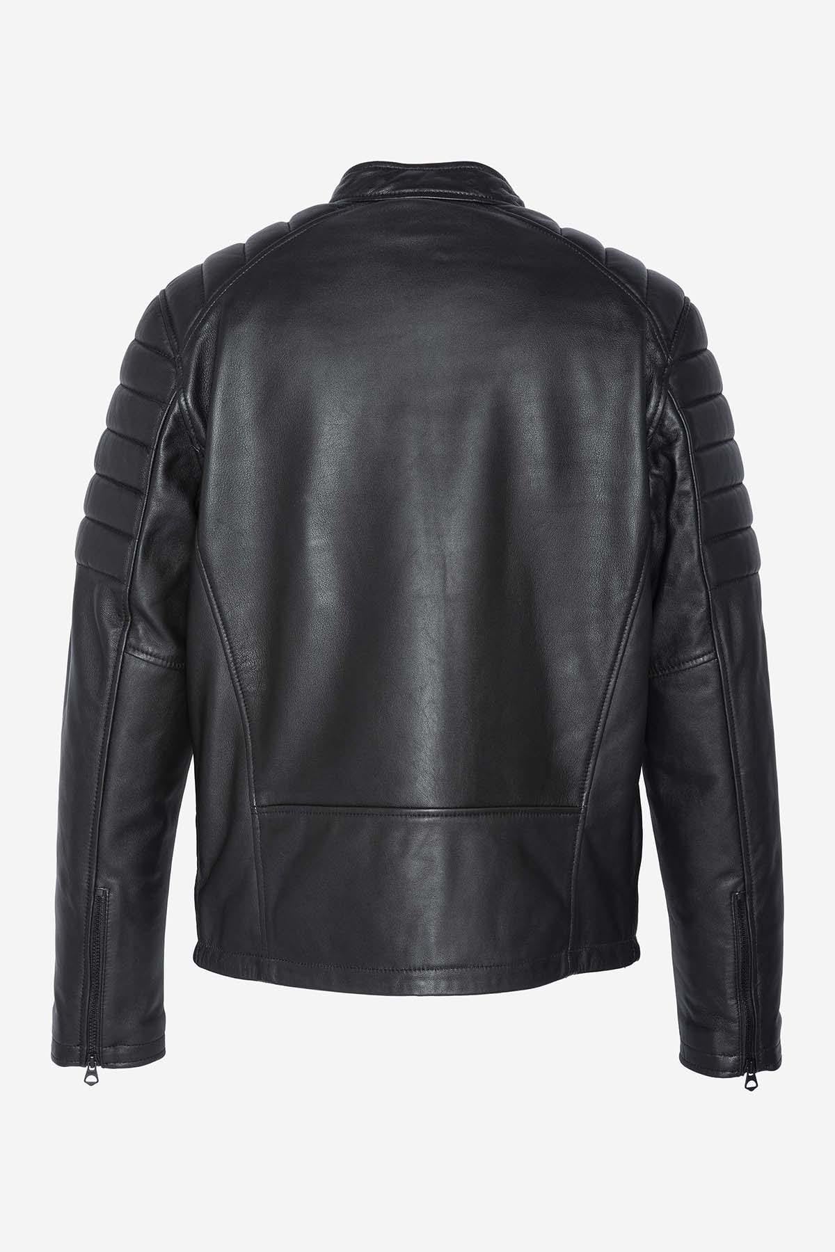 Giacche Uomo Schott LCBIKERQTBD BLACK — vista 7
