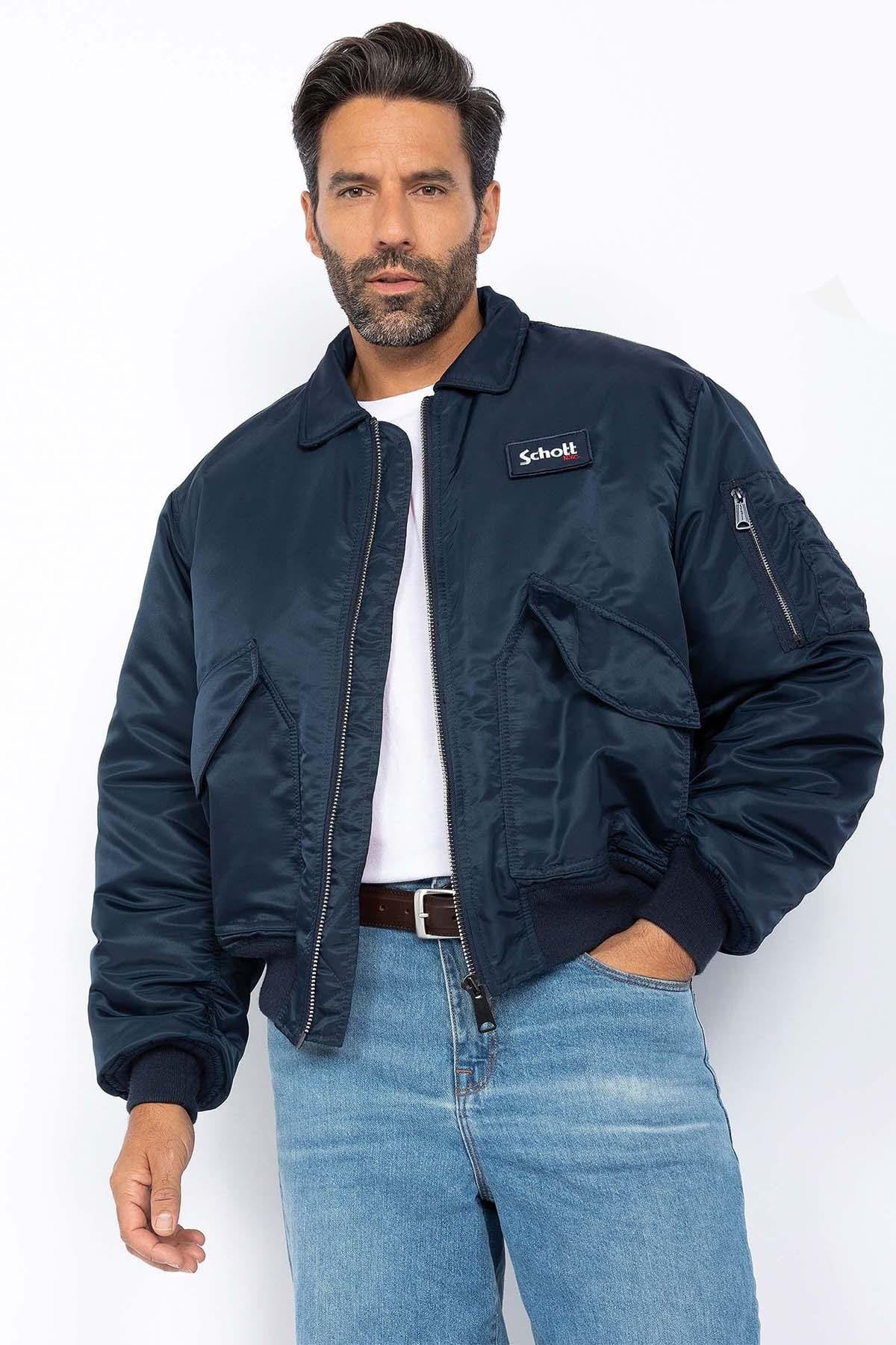 Herren Jacke Schott 21090RS NAVY — Ansicht 1
