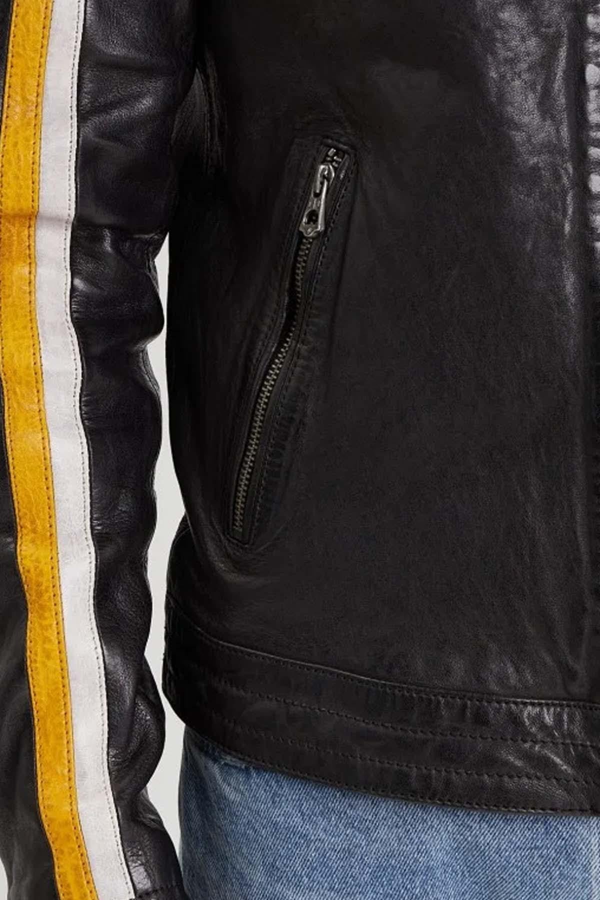 Blouson Homme Daytona PHILADELPHIA LAMB VITA BLACK / YELLOW — vue 6