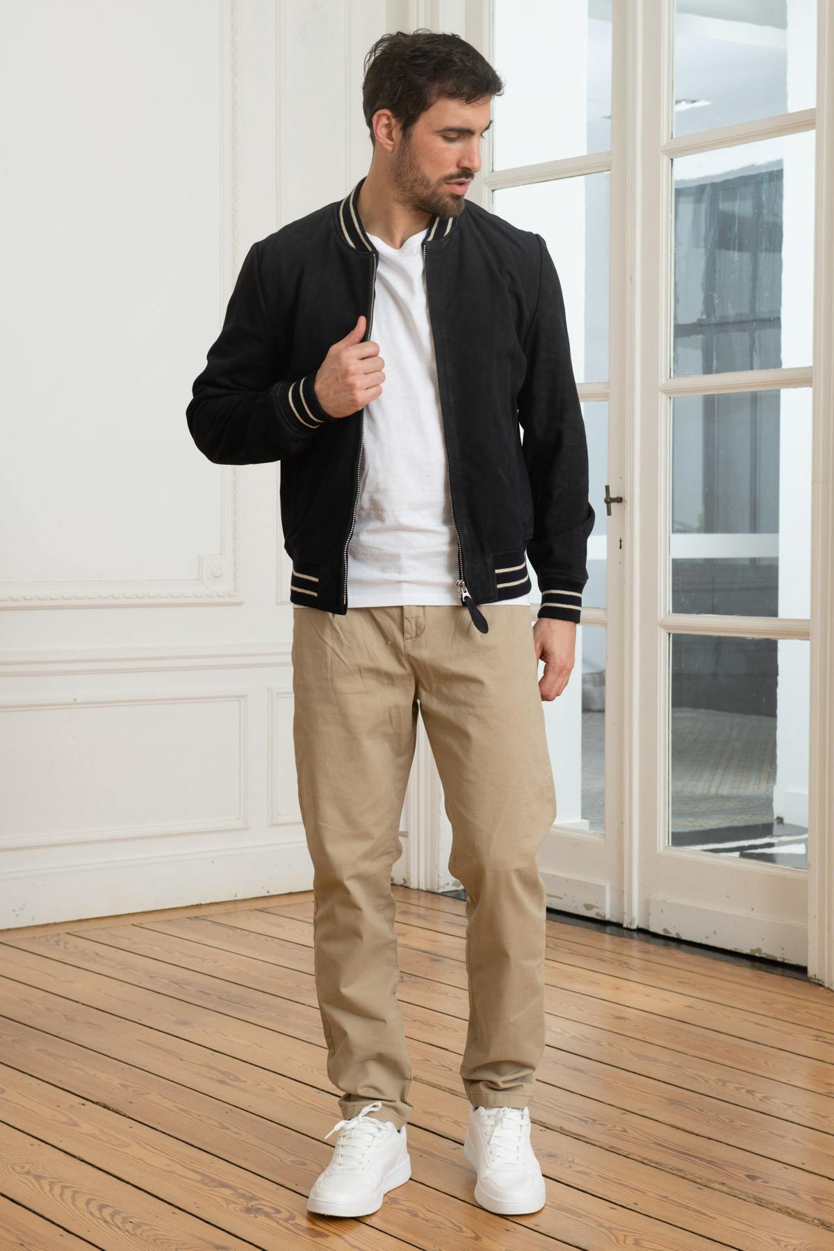 Blouson Homme Schott LC300STRIPE NAVY — vue 2