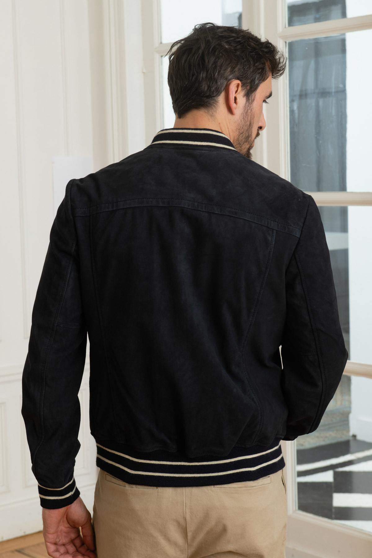 Blouson Homme Schott LC300STRIPE NAVY — vue 5