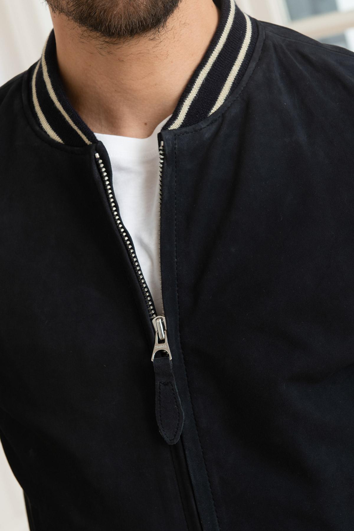 Blouson Homme Schott LC300STRIPE NAVY — vue 6