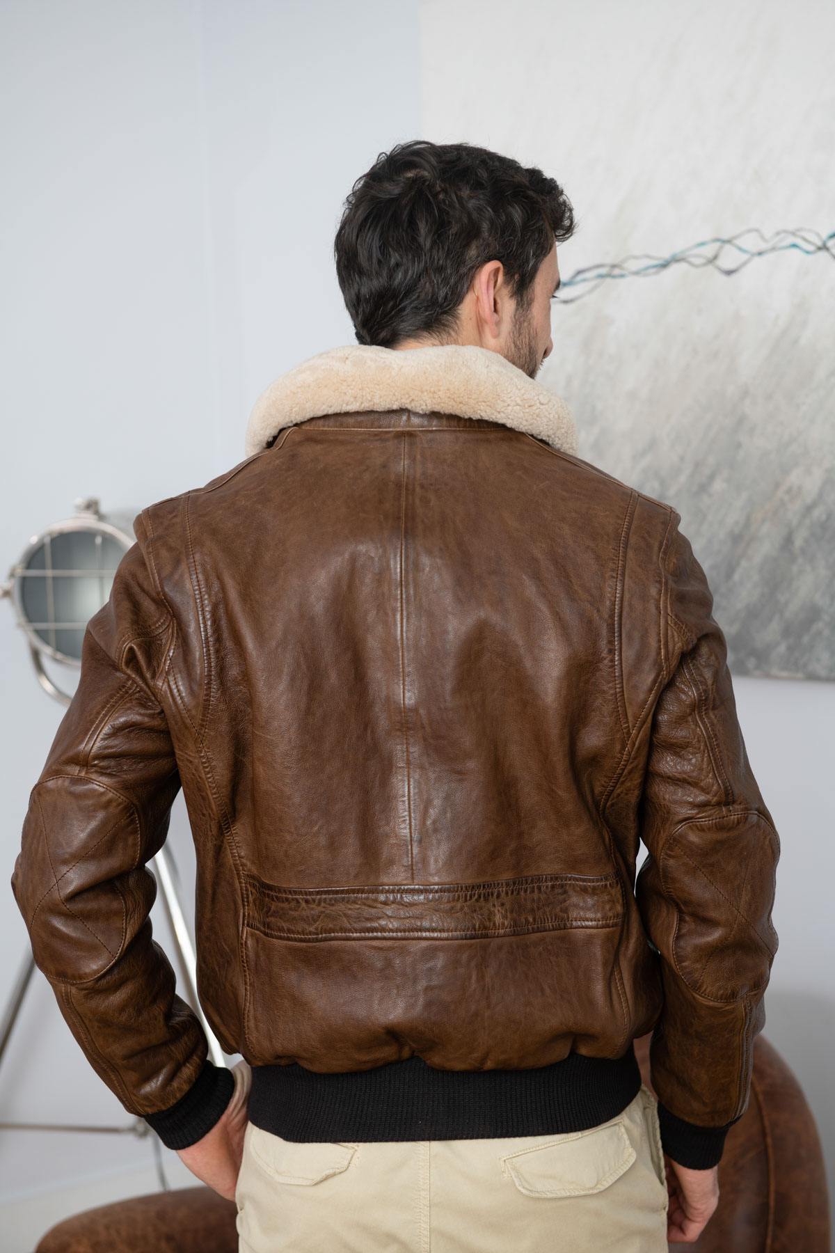 Giacche Uomo Daytona CORSAIR FUR SHEEP PETROL BISON — vista 7