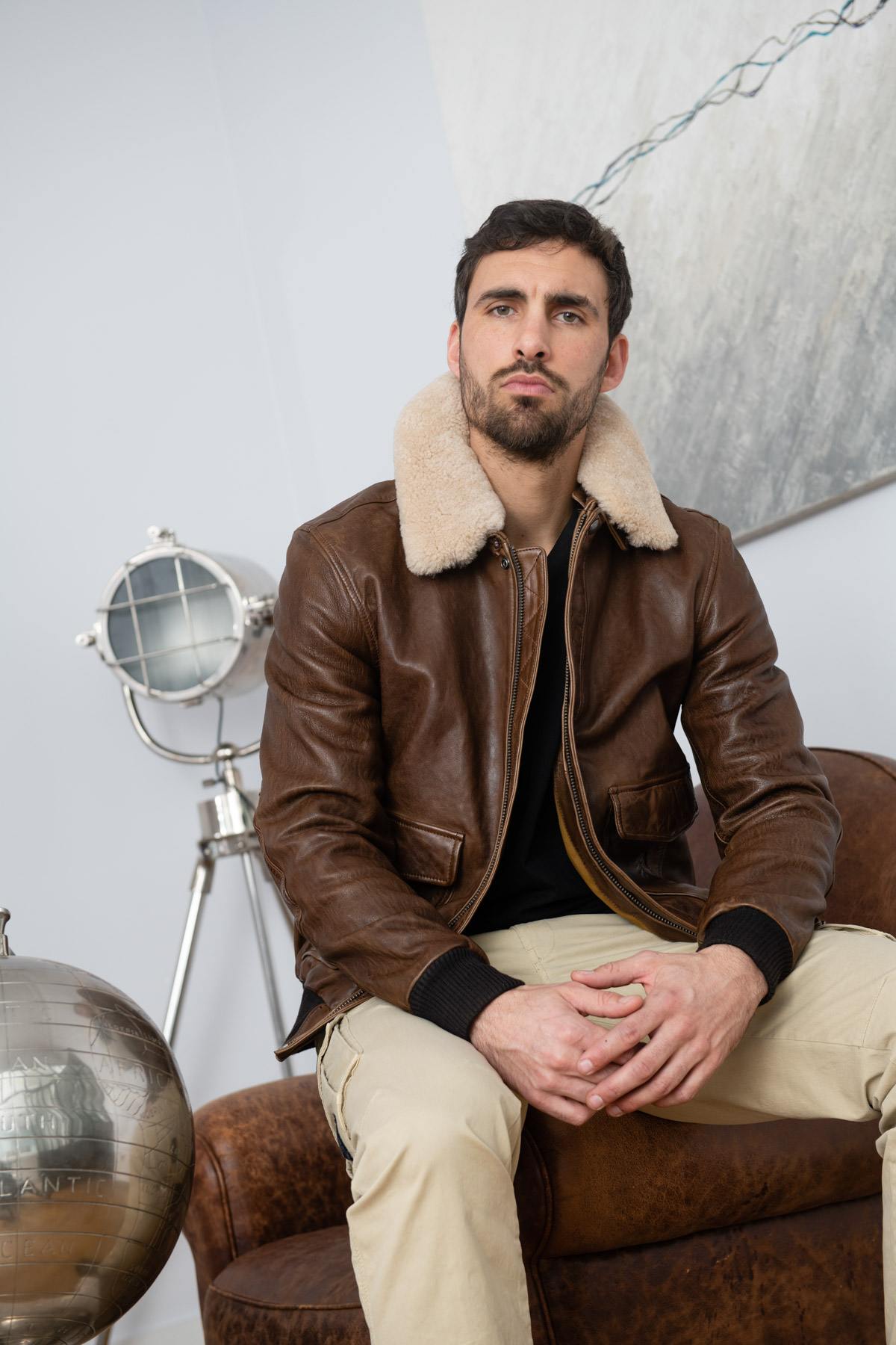 Giacche Uomo Daytona CORSAIR FUR SHEEP PETROL BISON — vista 1