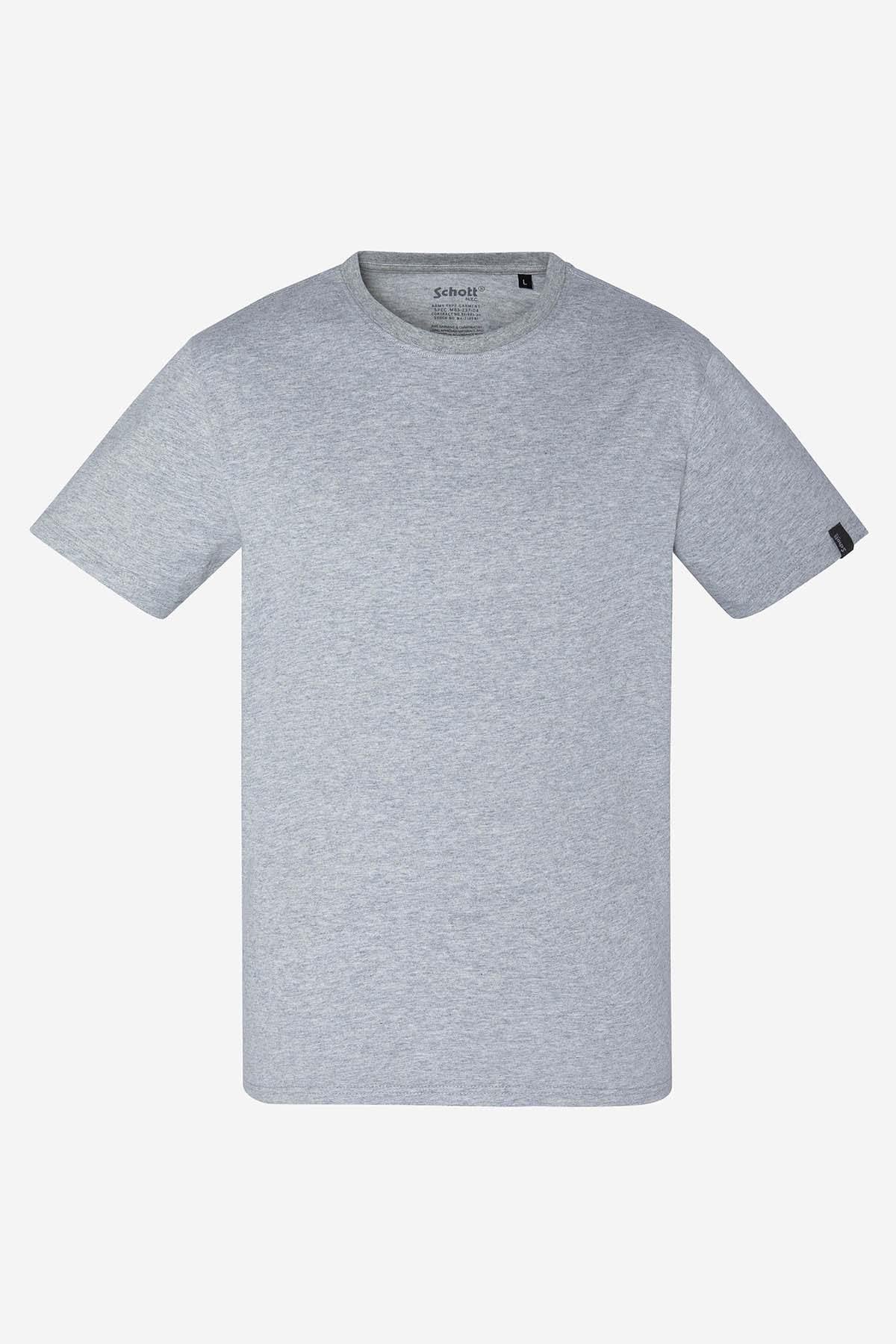 T-shirt Uomo Schott TS01MC NAVY/GREY — vista 3