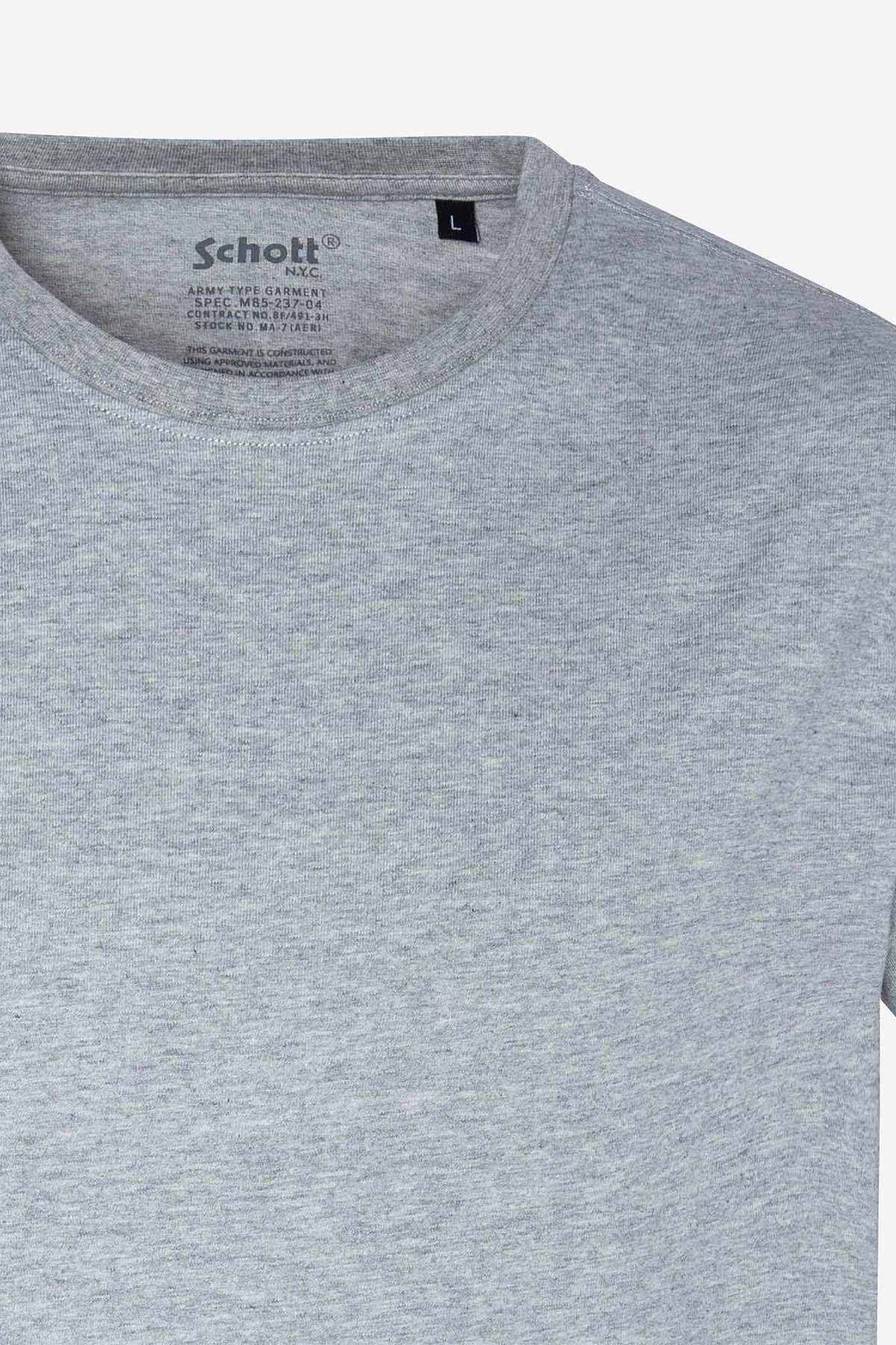 T-shirt Uomo Schott TS01MC NAVY/GREY — vista 7
