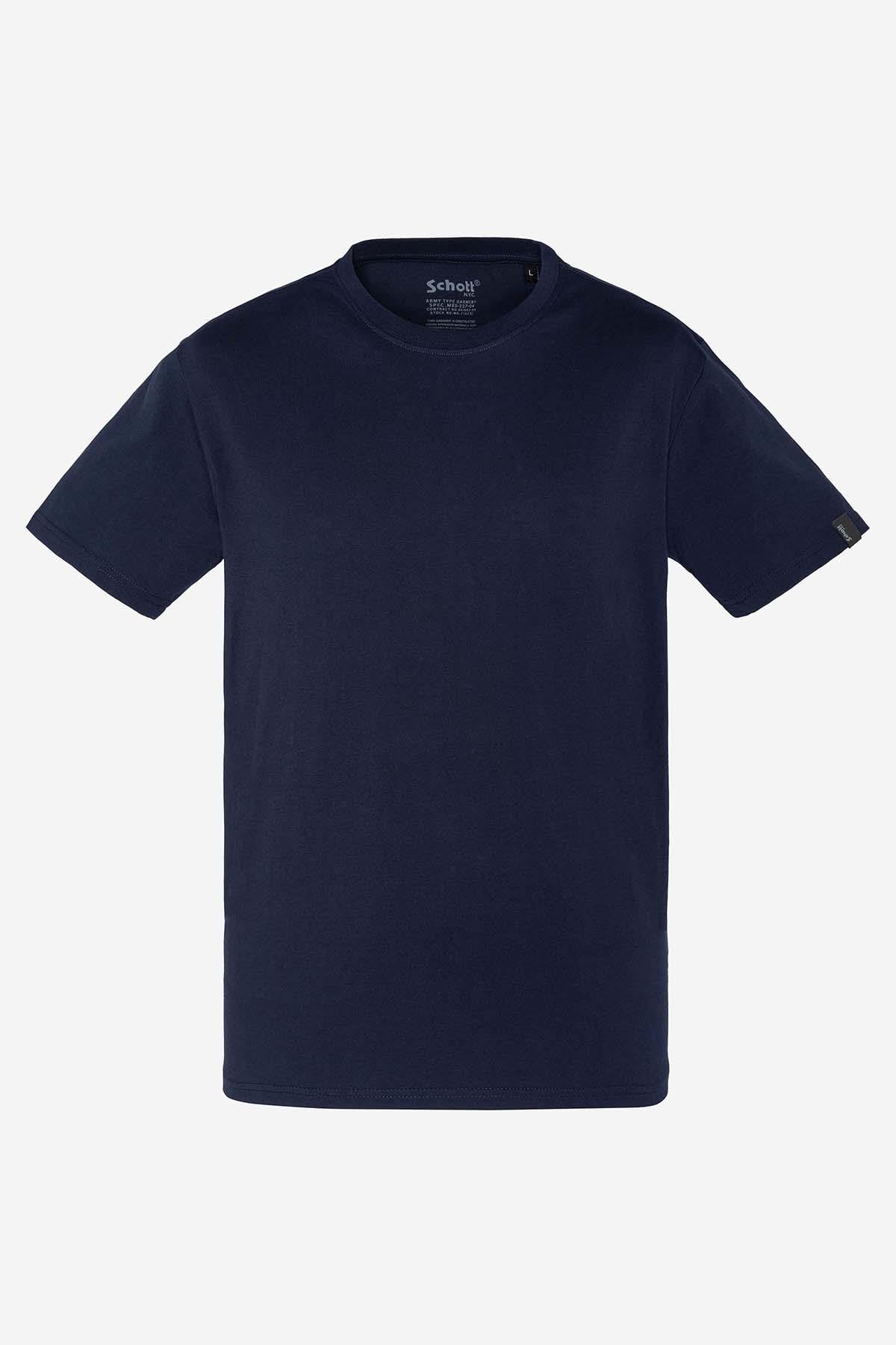 T-shirt Uomo Schott TS01MC NAVY/GREY — vista 4
