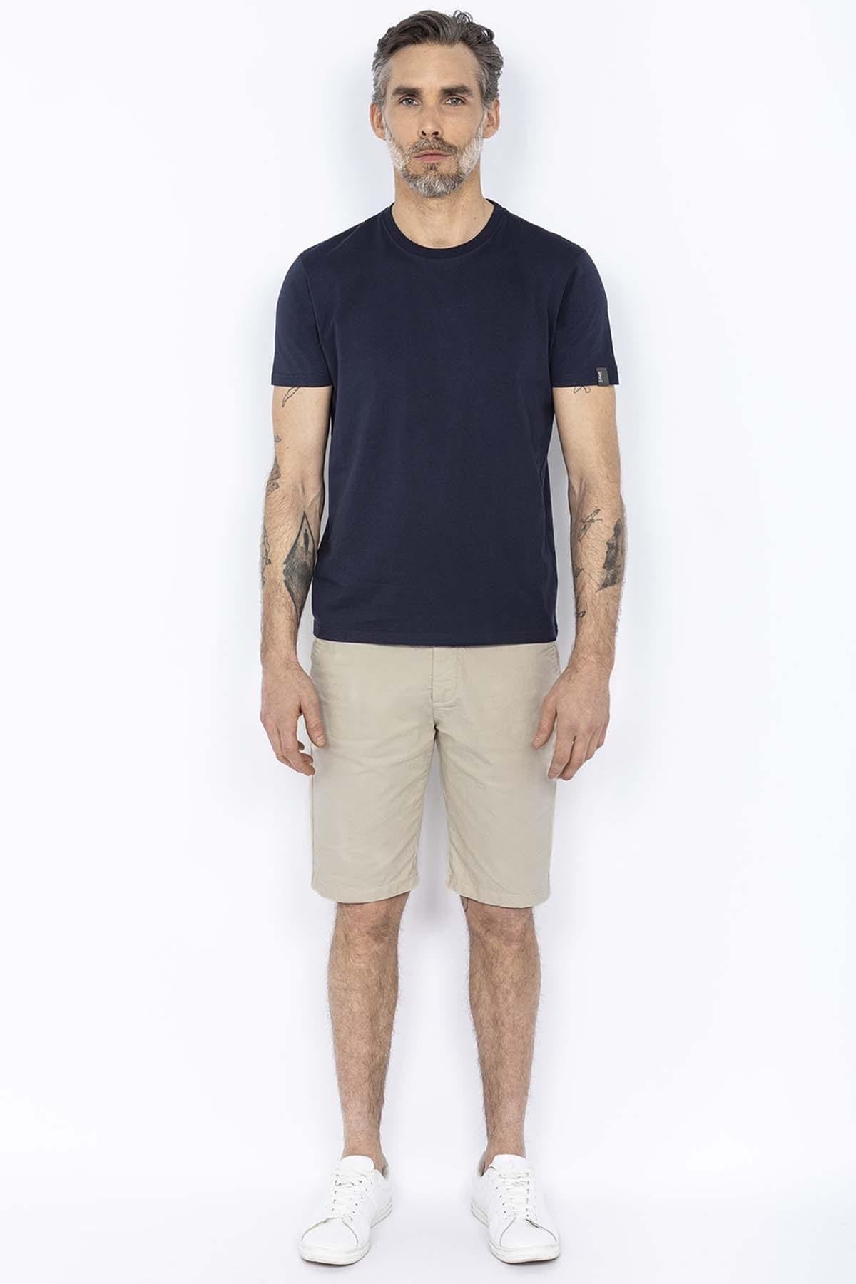 T-shirt Uomo Schott TS01MC NAVY/GREY — vista 9