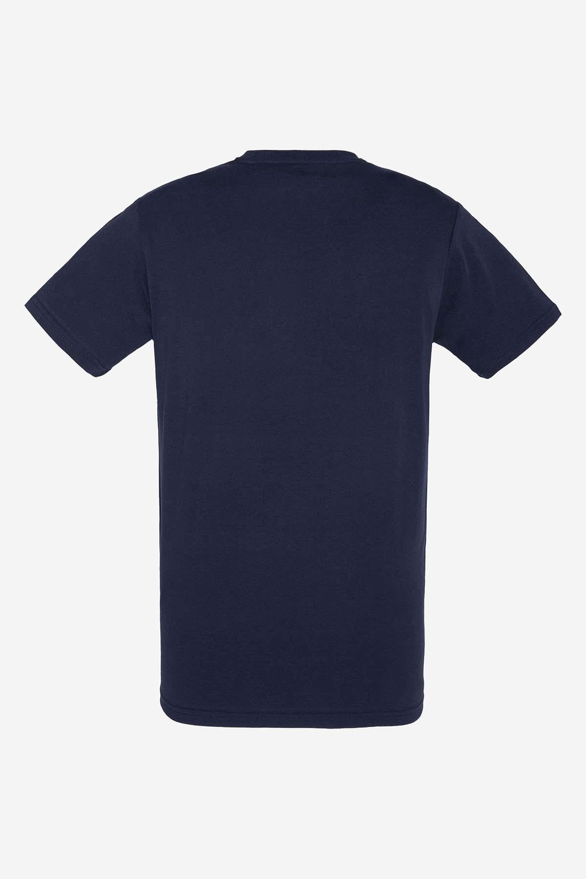 T-shirt Uomo Schott TS01MC NAVY/GREY — vista 6