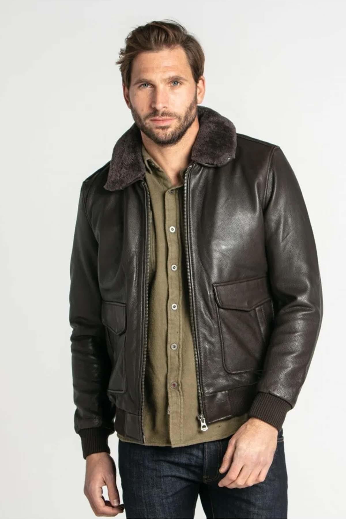 Chaqueta Hombre Daytona MIRAGE FUR COW AIR MILLED BROWN — vista 1