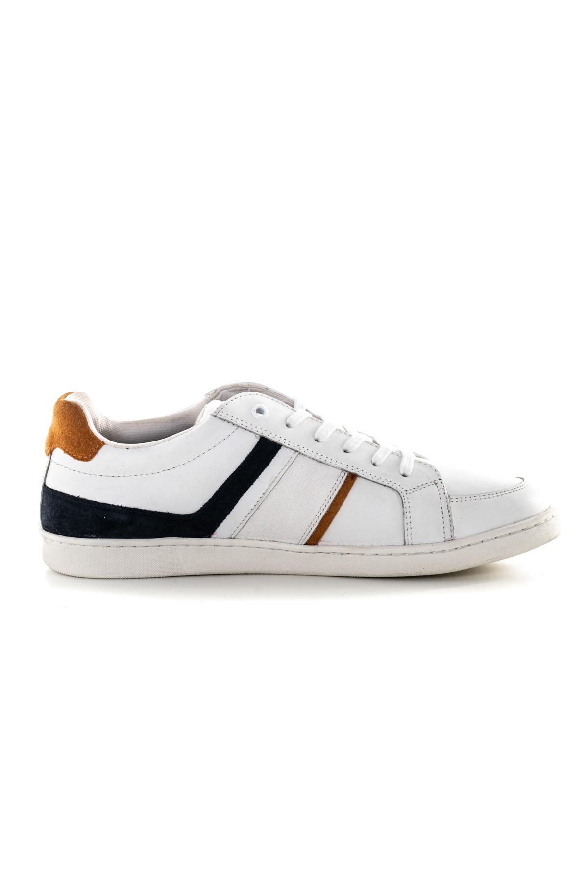 Scarpe Da Ginnastica In Pelle Uomo Redskins FALKO BLANC MARINE ORANGE — vista 2